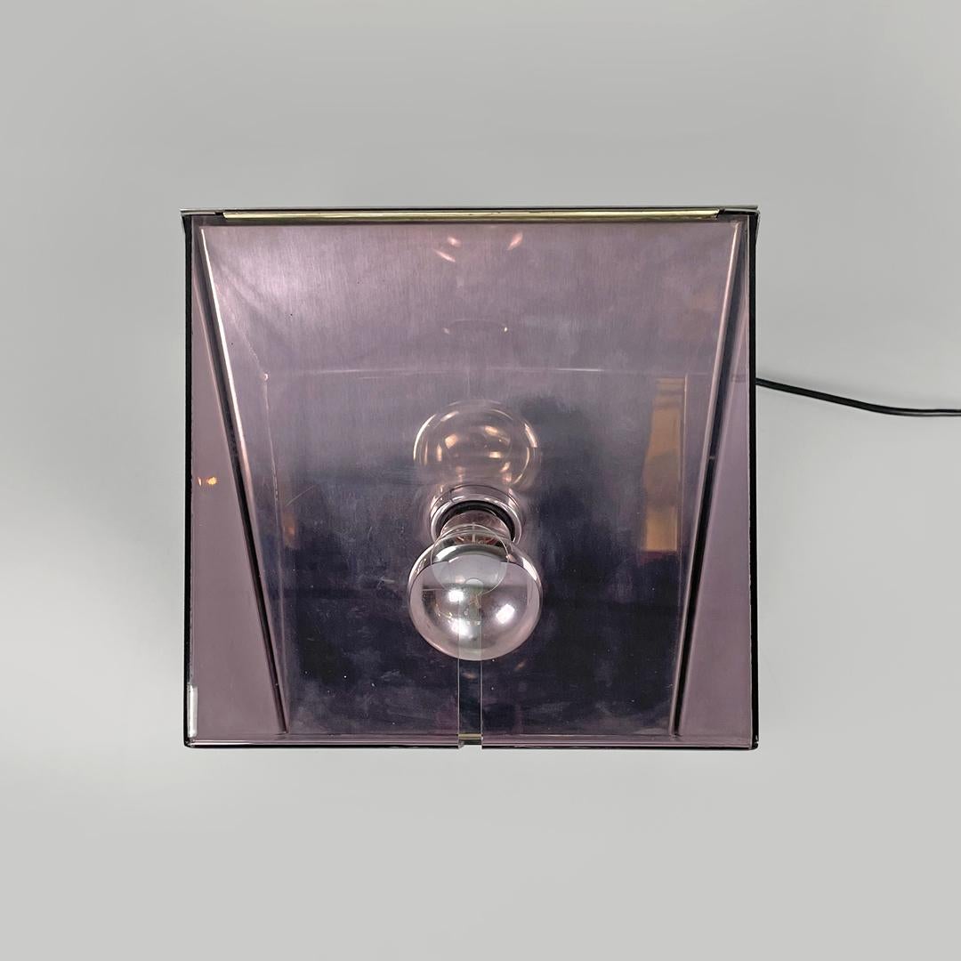 Lampe de table moderne italienne en métal et plexiglas violet par Iter Elettronica, 1970 en vente 3