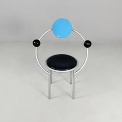 Italian modern metal and wood chair First by Michele de Lucchi for Memphis, 1983