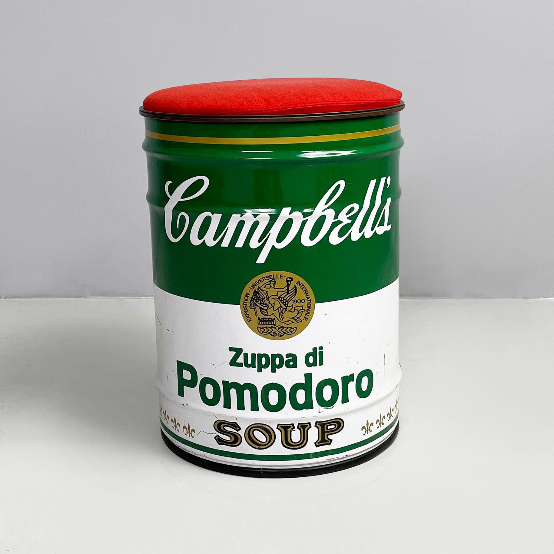 Moderner italienischer moderner Metallstoff-Hocker Omaggio a Warhol von Simon International, 1970er Jahre (Italienisch) im Angebot