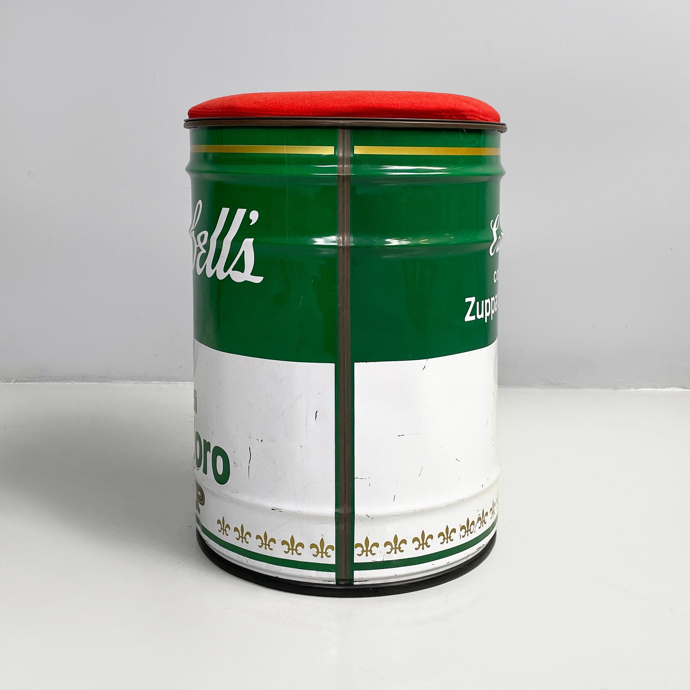 Moderner italienischer moderner Metallstoff-Hocker Omaggio a Warhol von Simon International, 1970er Jahre im Zustand „Relativ gut“ im Angebot in MIlano, IT