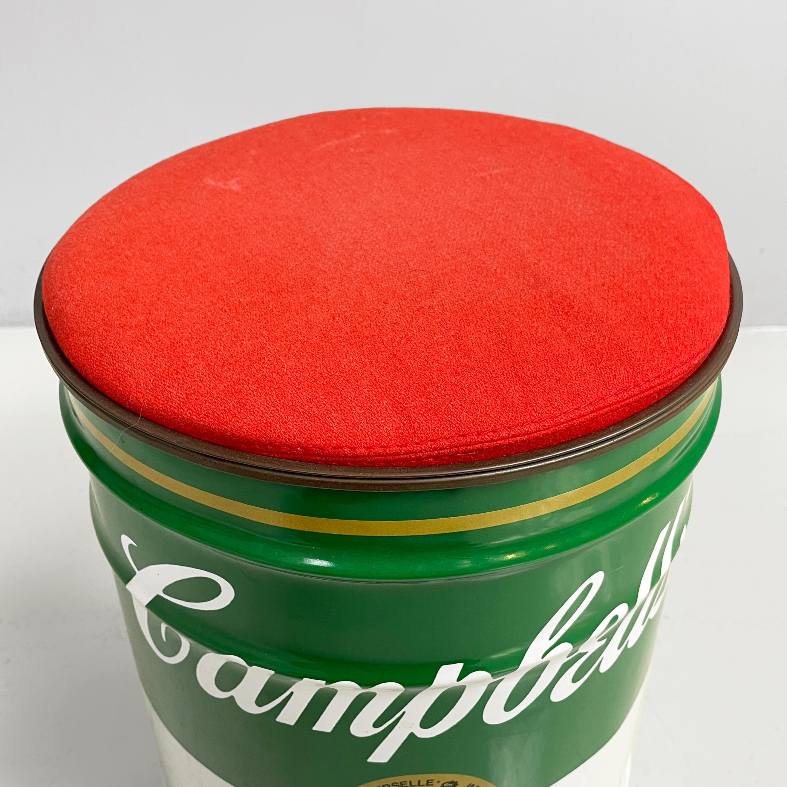 Moderner italienischer moderner Metallstoff-Hocker Omaggio a Warhol von Simon International, 1970er Jahre im Angebot 1