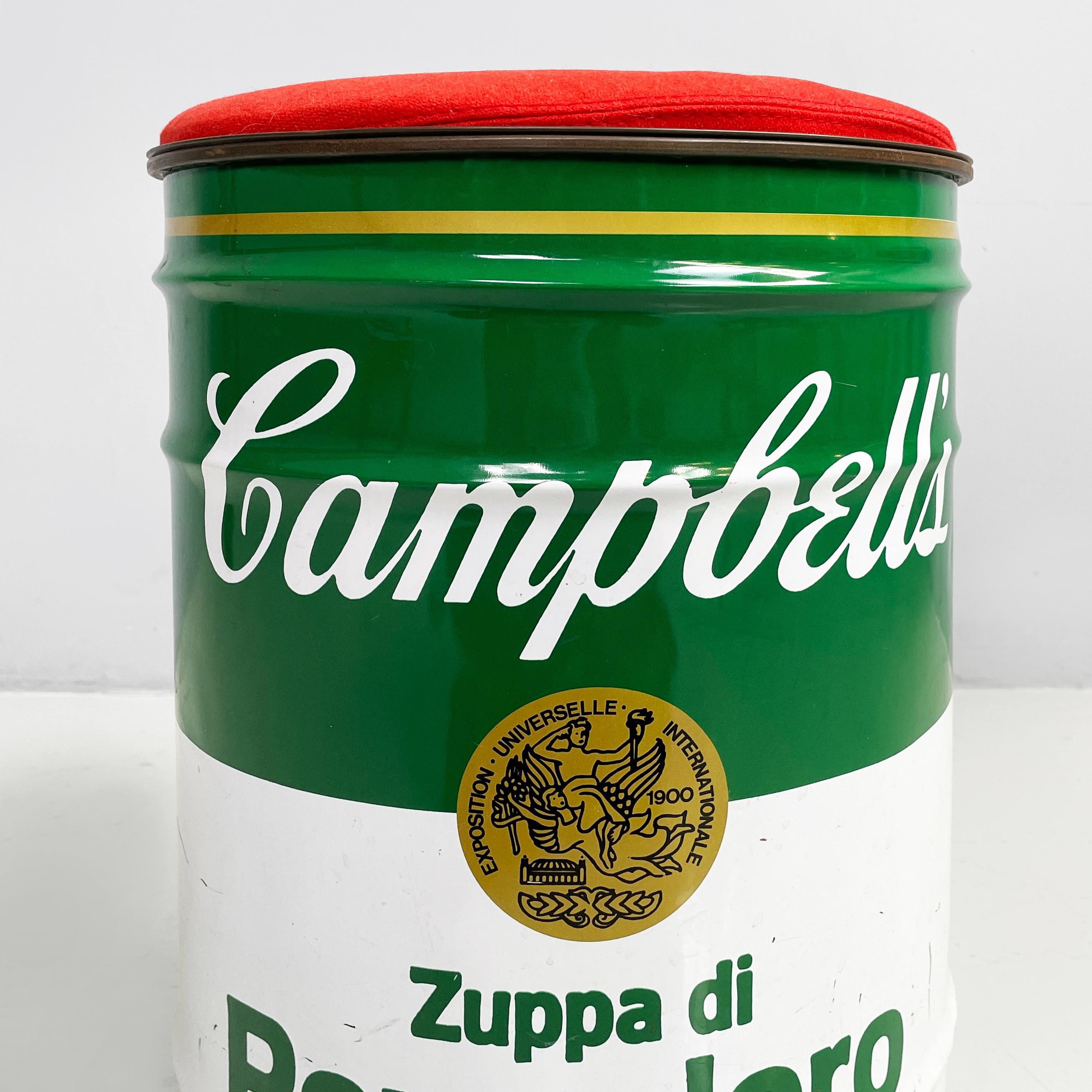 Moderner italienischer moderner Metallstoff-Hocker Omaggio a Warhol von Simon International, 1970er Jahre im Angebot 3