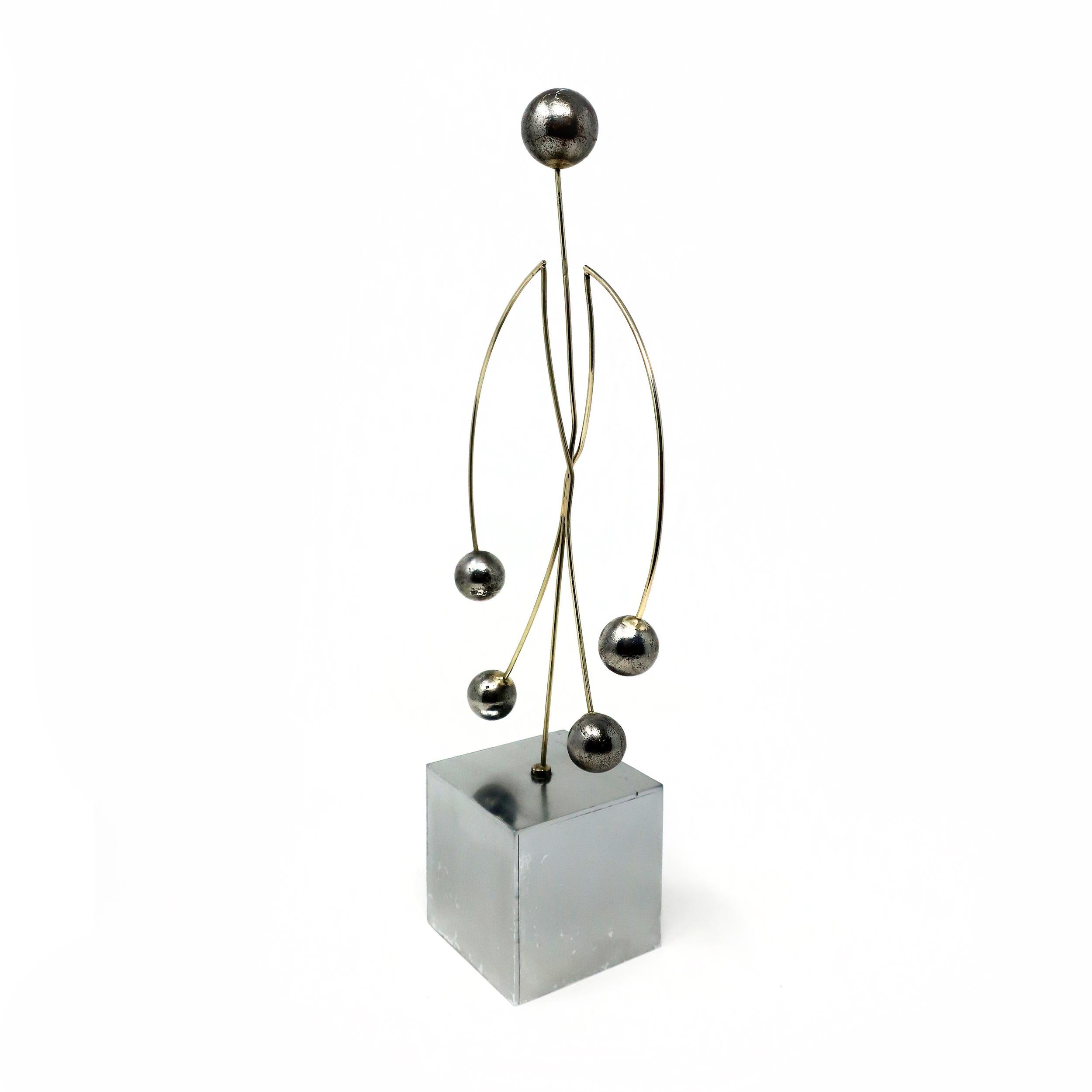 Italian Modern Metal Figurative Kinetic Sculpture In Good Condition For Sale In Brooklyn, NY