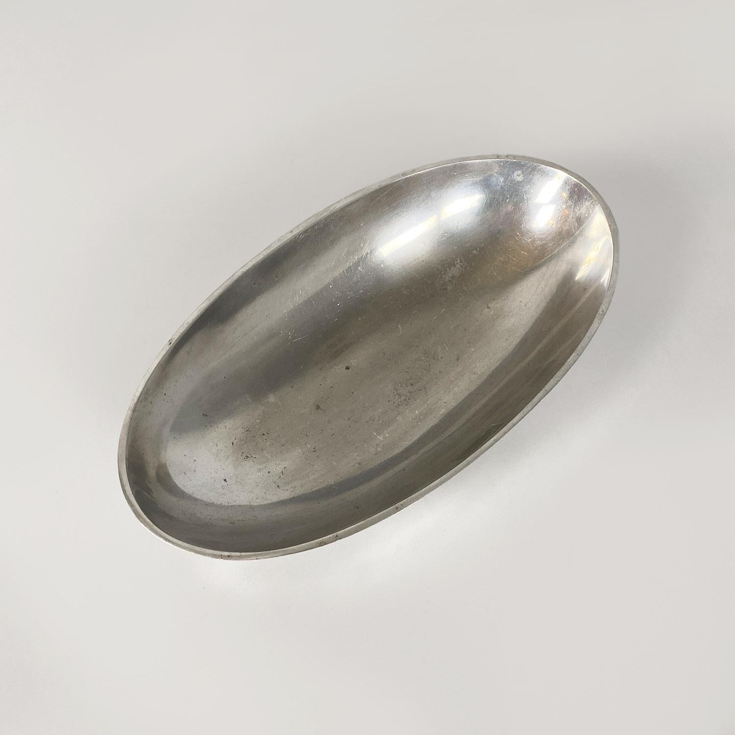 Bol de service ou récipient ovale en métal moderne italien par La Rinascente, années 1990 en vente 1