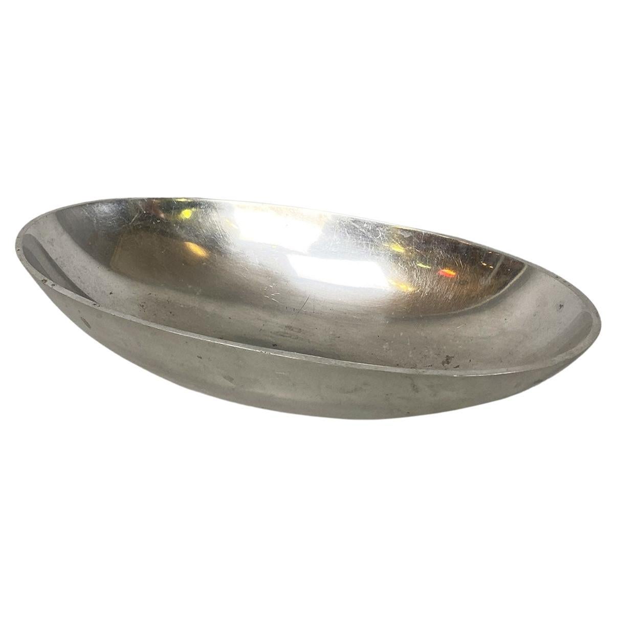 Italian modern metal oval serving bowl or container by La Rinascente, 1990s For Sale