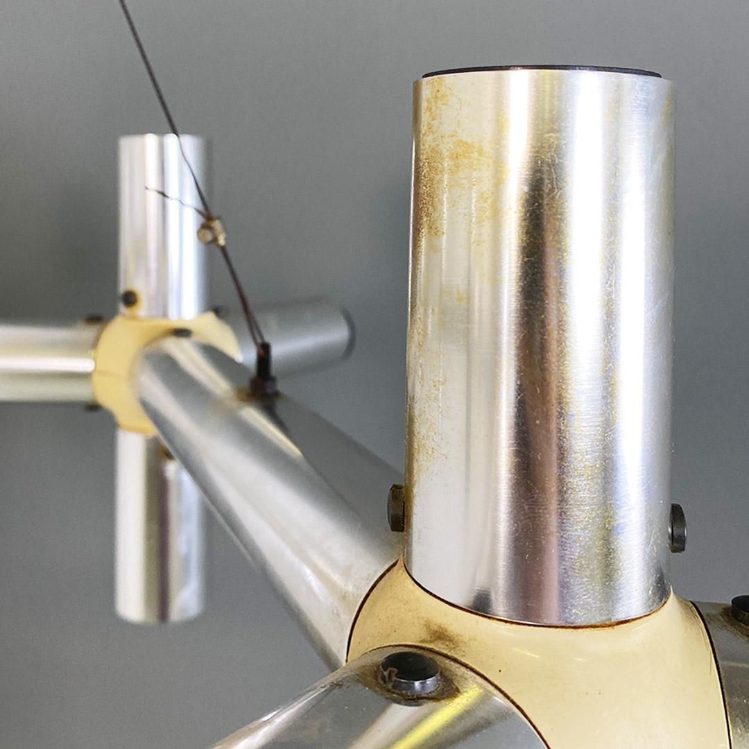 Italian modern metal plastic Atomic chandelier Robert Trix Haussmann Swiss 1970s For Sale 4