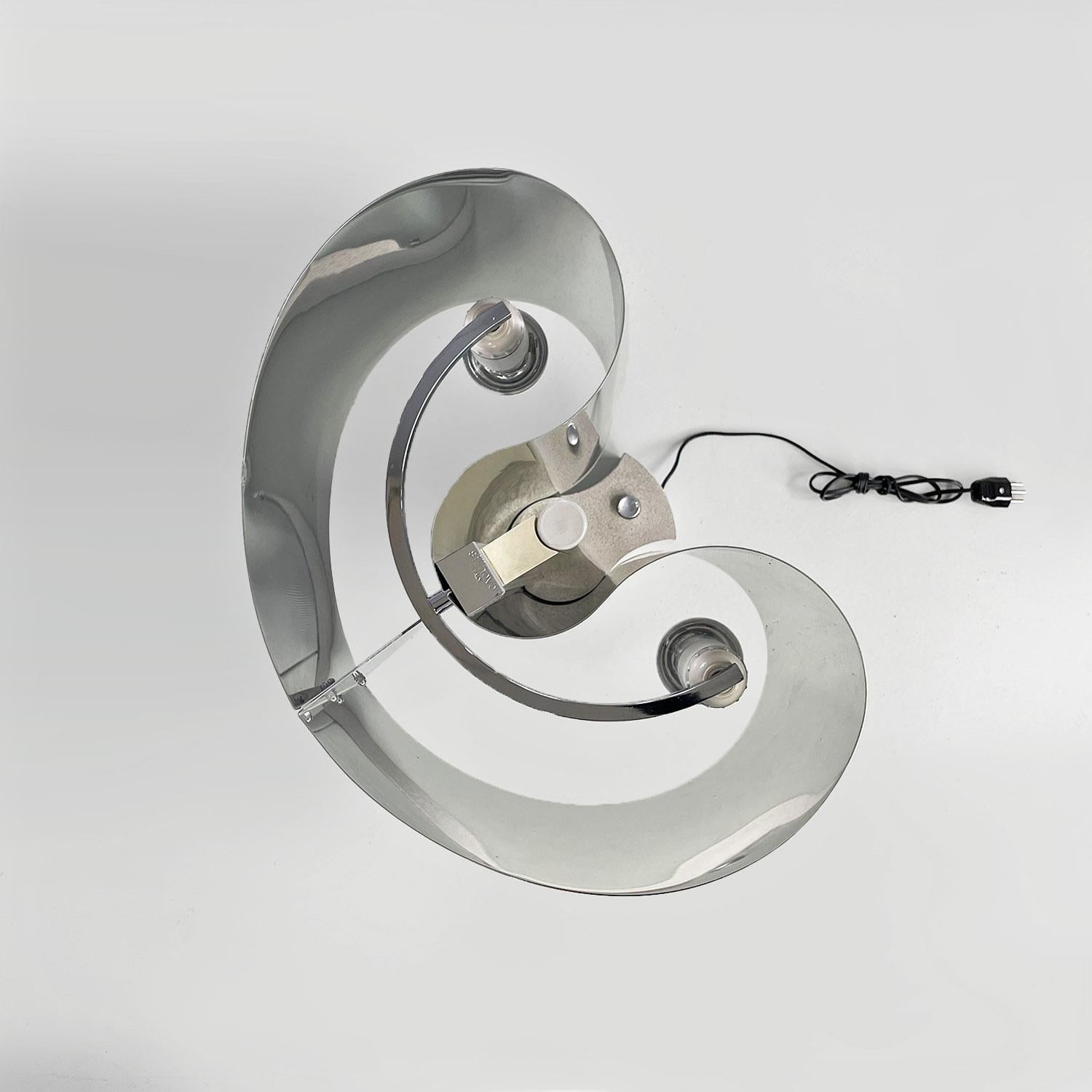 Italian modern metal Spinnaker table lamp, Corsini & Wiskemann for Stilnovo 1970 For Sale 10