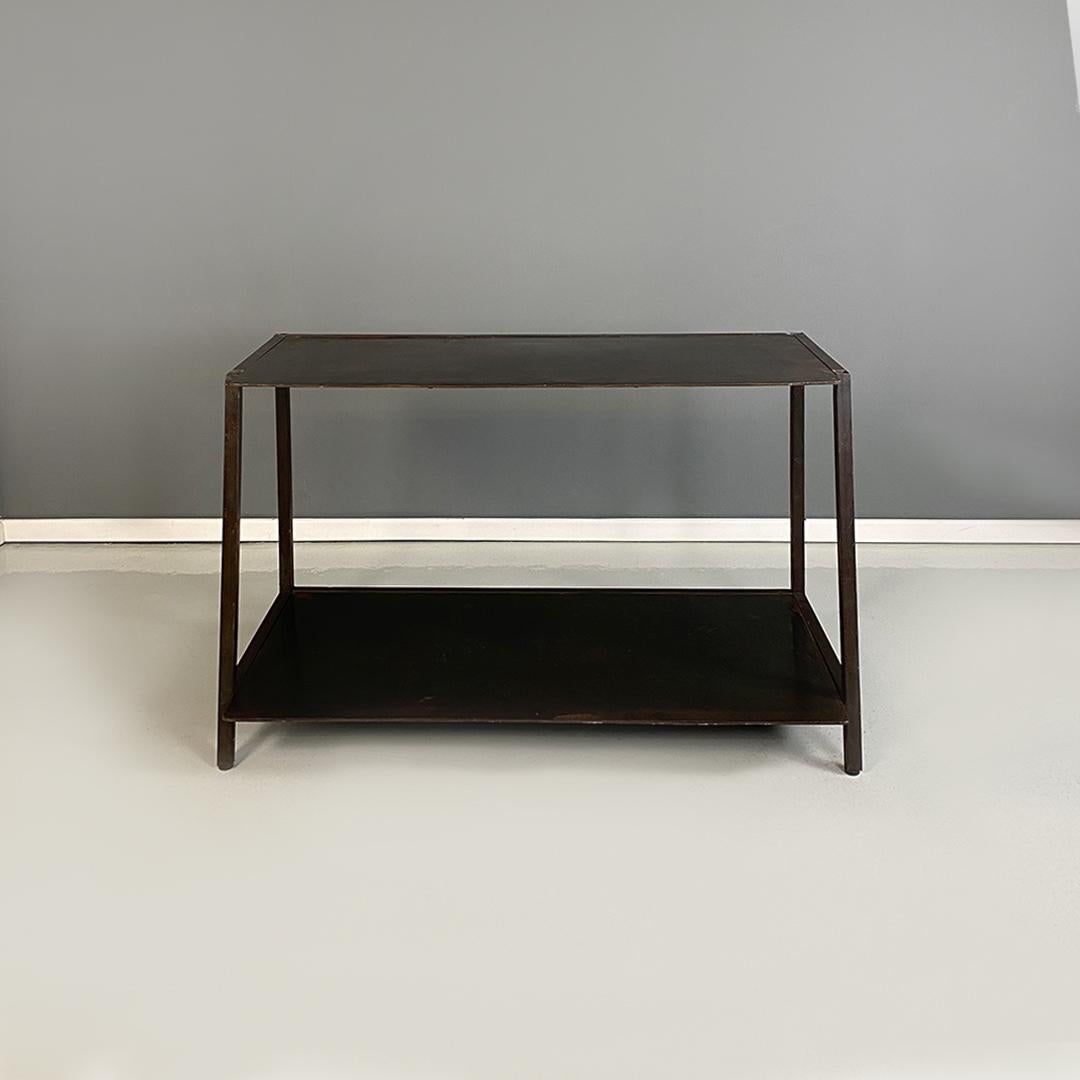 Late 20th Century Italian Modern Metal Table or Consolle with Two Tops, 1990s For Sale