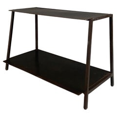 Italian Modern Metal Table or Consolle with Two Tops, 1990s