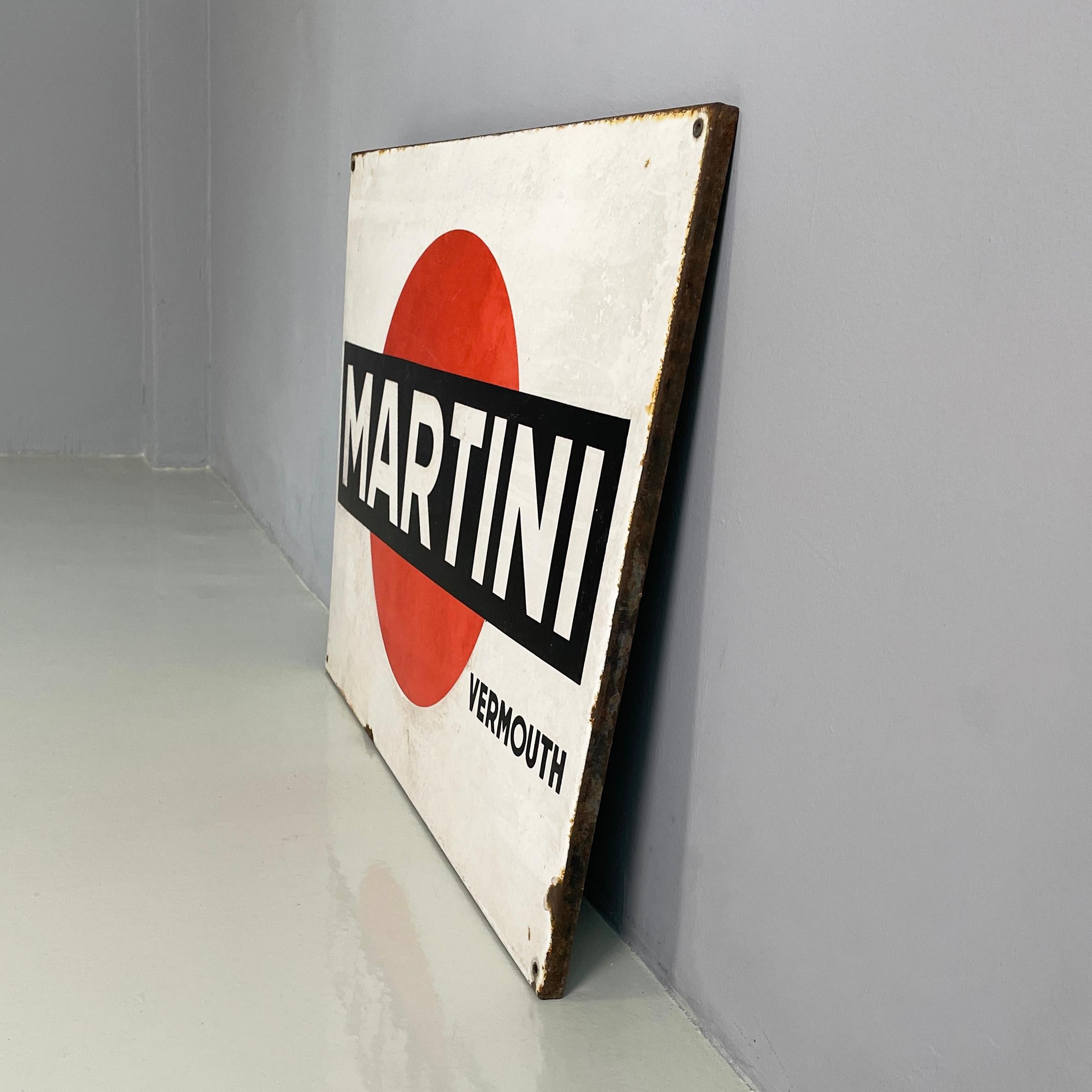 Modern Italian modern Metal wall advertising sign of Martini Vermouth, 1960-1980s