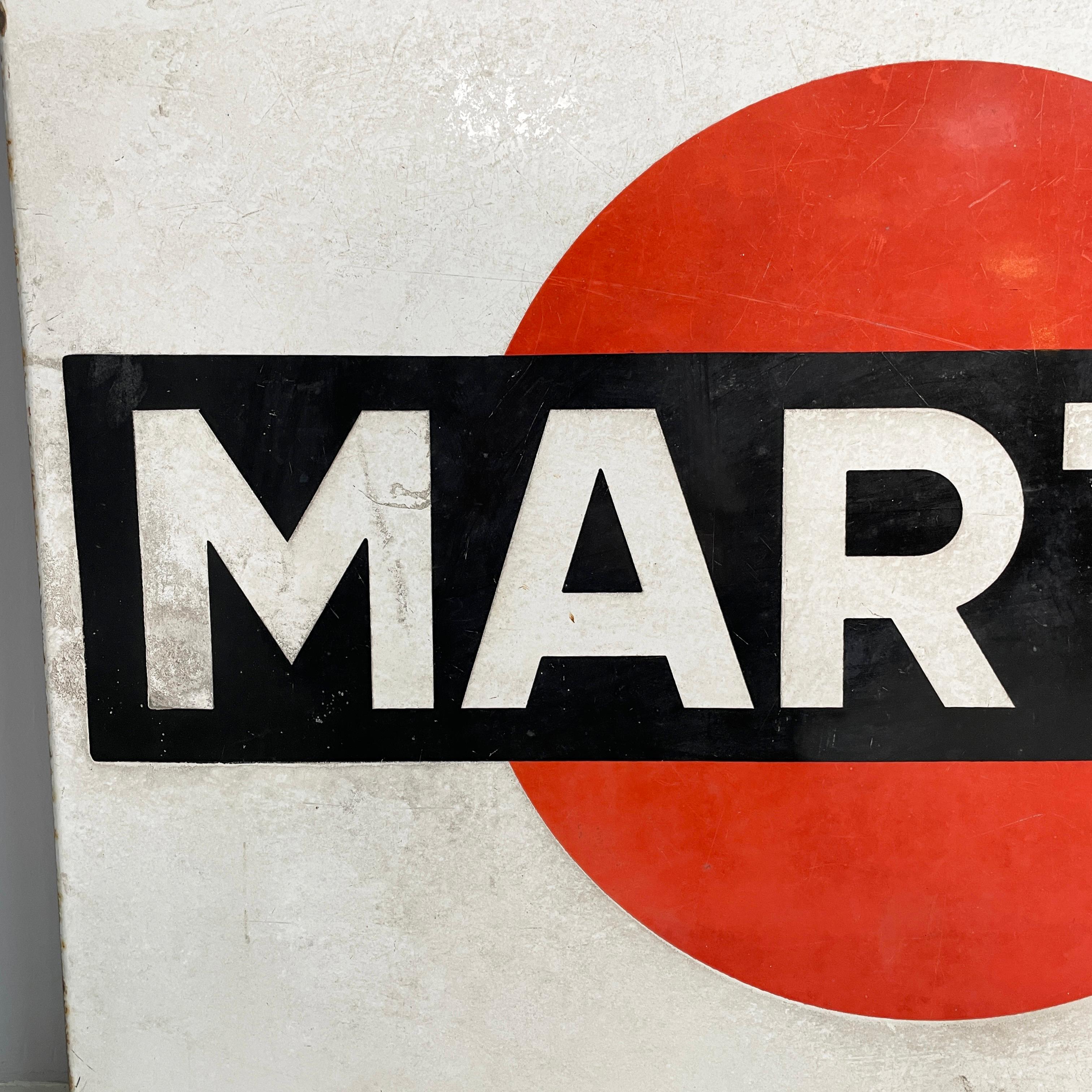 20th Century Italian modern Metal wall advertising sign of Martini Vermouth, 1960-1980s