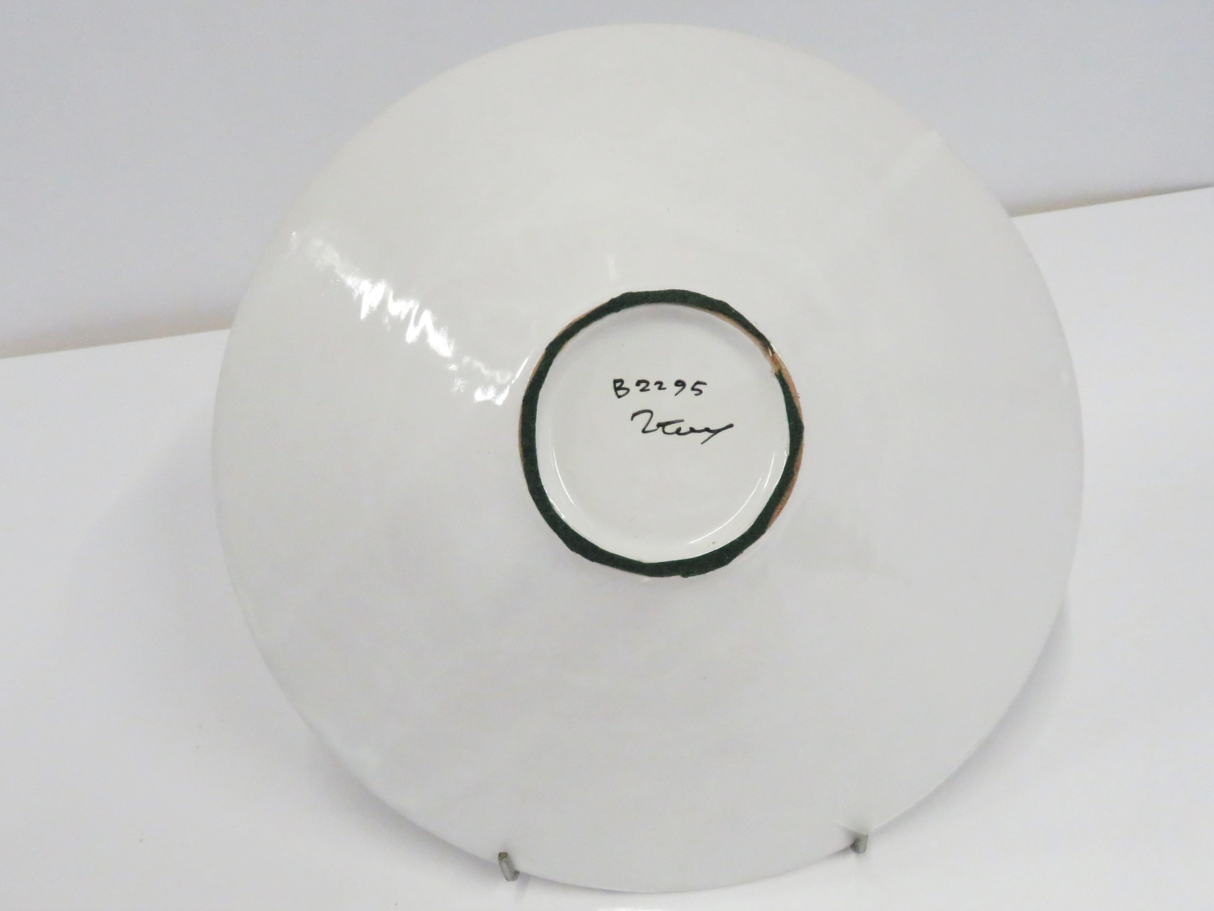 Italian Modern Mid Century Ceramic Bowl by Alvino Bagni for Bitossi 1960s In Good Condition In Miami, FL