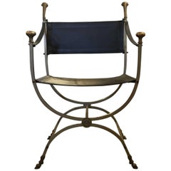 Used Italian Modern Midcentury Ram's Head Accent Chair