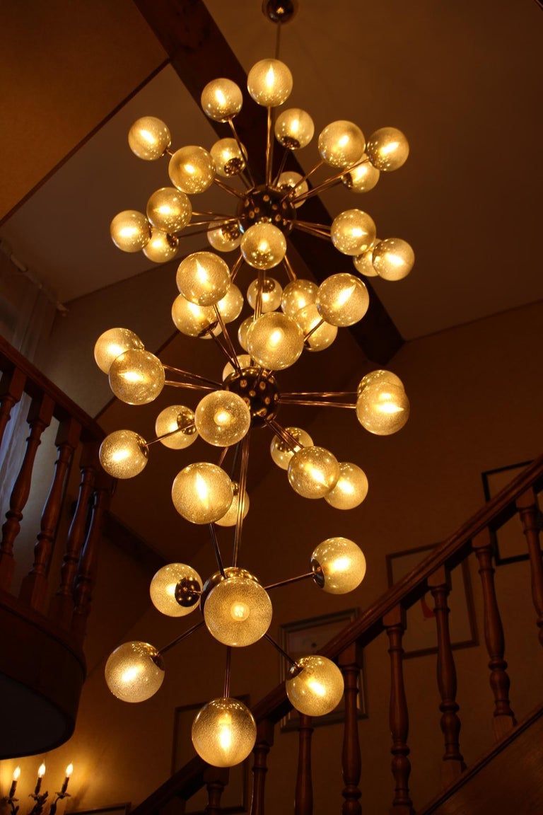 Italian Modern Midcentury Very Long Sputnik Chandelier, Staircase ...