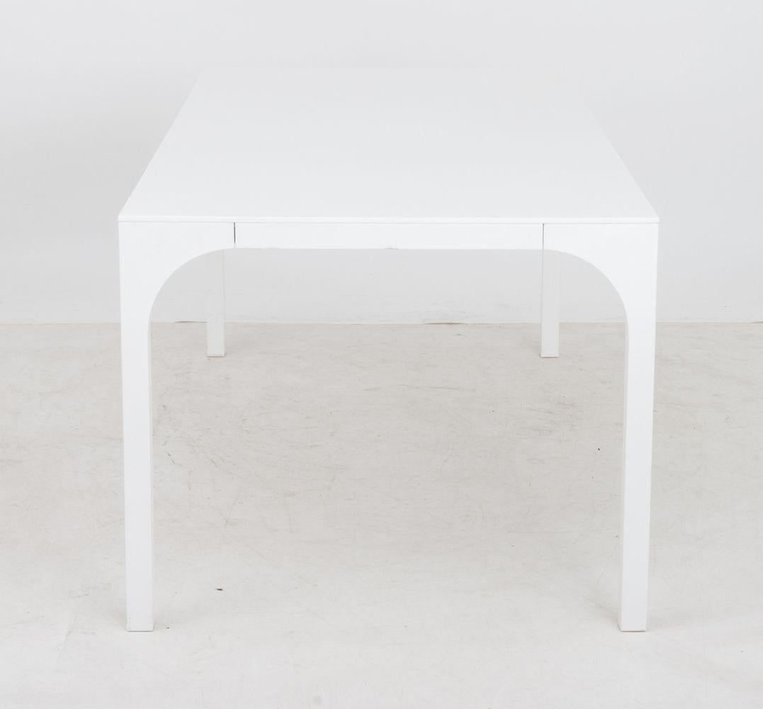 Wood Italian Modern Minimalist White Dining Table For Sale