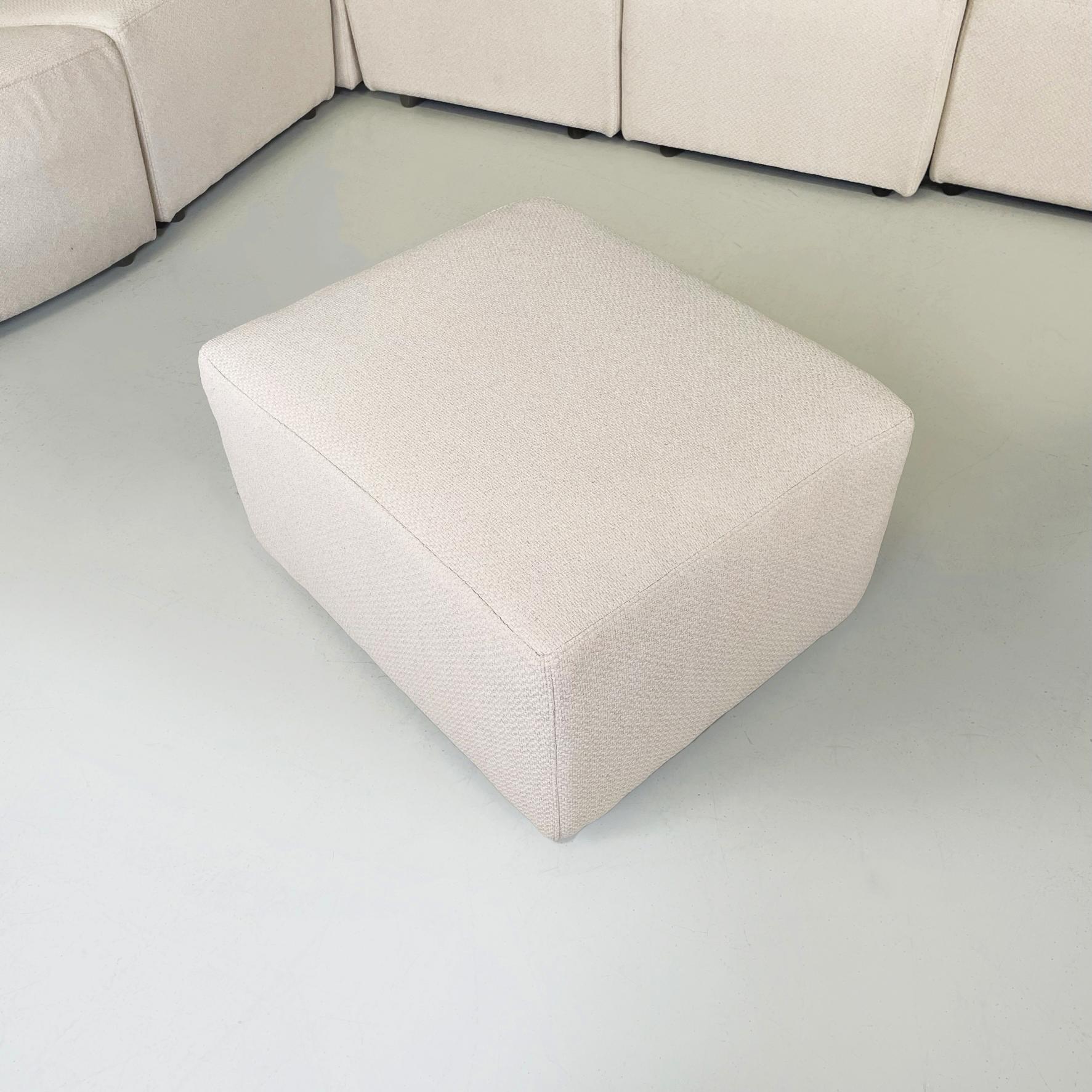 Italian Modern Modular and Corner Sofa in White Fabric, 1980s 2