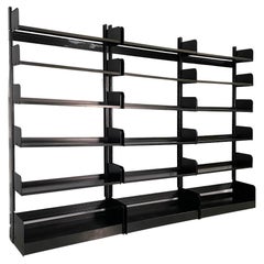 Italian modern modular black bookcase Congresso by Lips Vago, 1970s