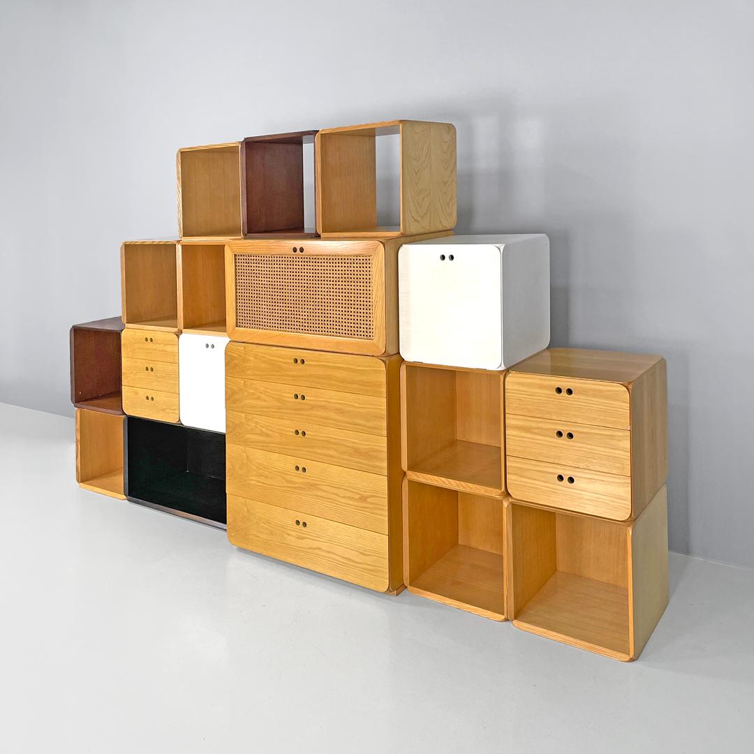 Italian modern modular bookcase Samara by Derk Jan de Vries for Maisa, 1970s In Good Condition For Sale In MIlano, IT