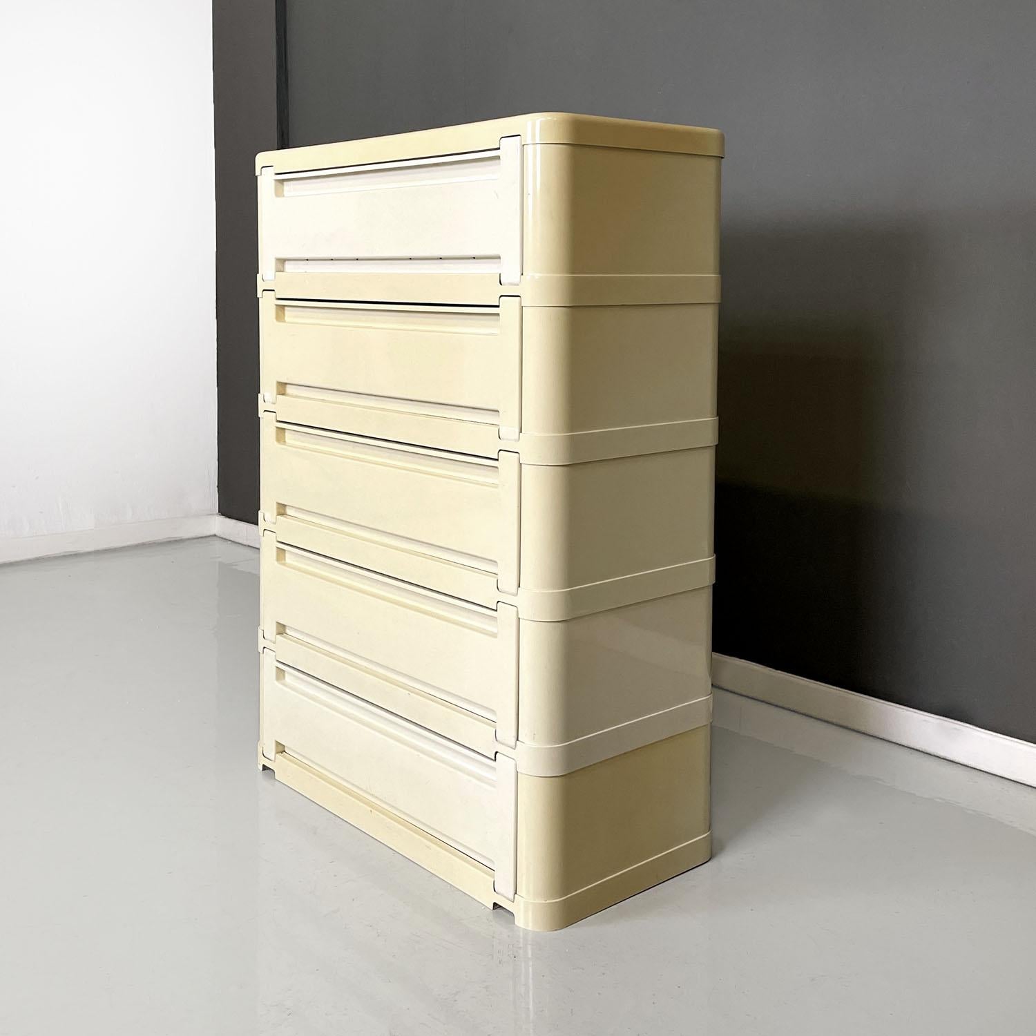 Modern Italian modern modular chest of drawer 4964 by Olaf Von Bohr for Kartell, 1970s For Sale