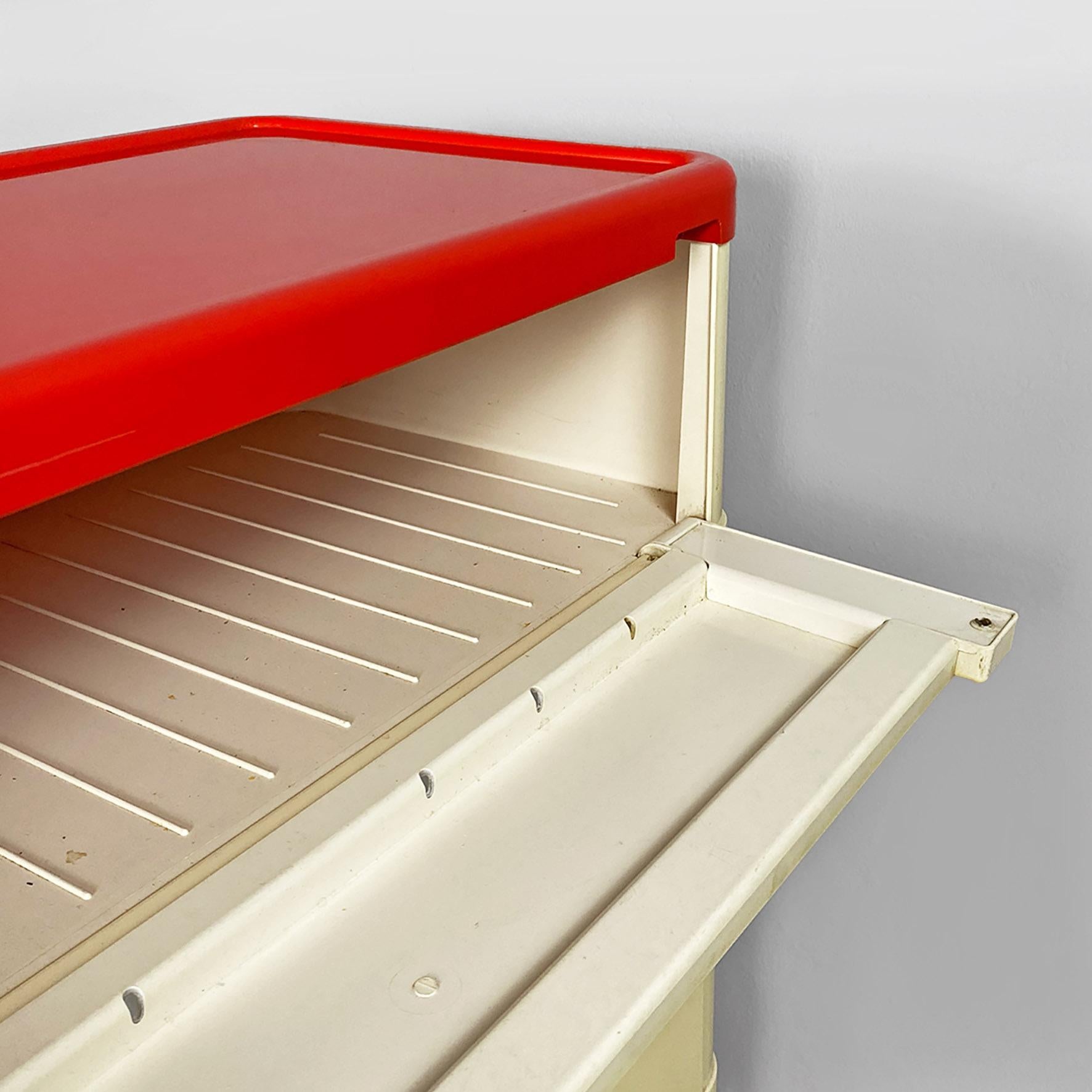 Metal Italian modern modular chest of drawer 4964 by Olaf Von Bohr for Kartell, 1970s