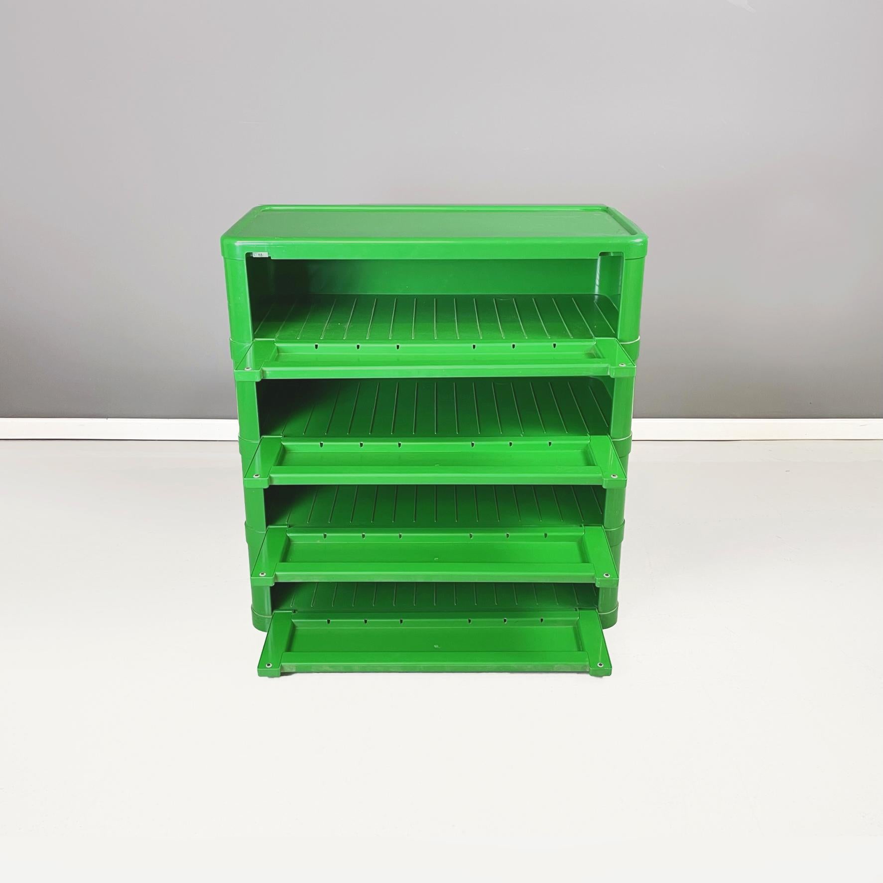 Moderne Commode modulaire moderne italienne verte 4964 d'Olaf von Bohr Kartell, 1970