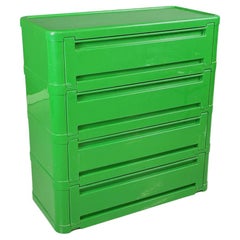 Italian Modern Modular Chest of Drawers 4964 Green by Olaf von Bohr Kartell 1970