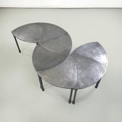 Italian modern modular decorated steel coffee table, 2000s