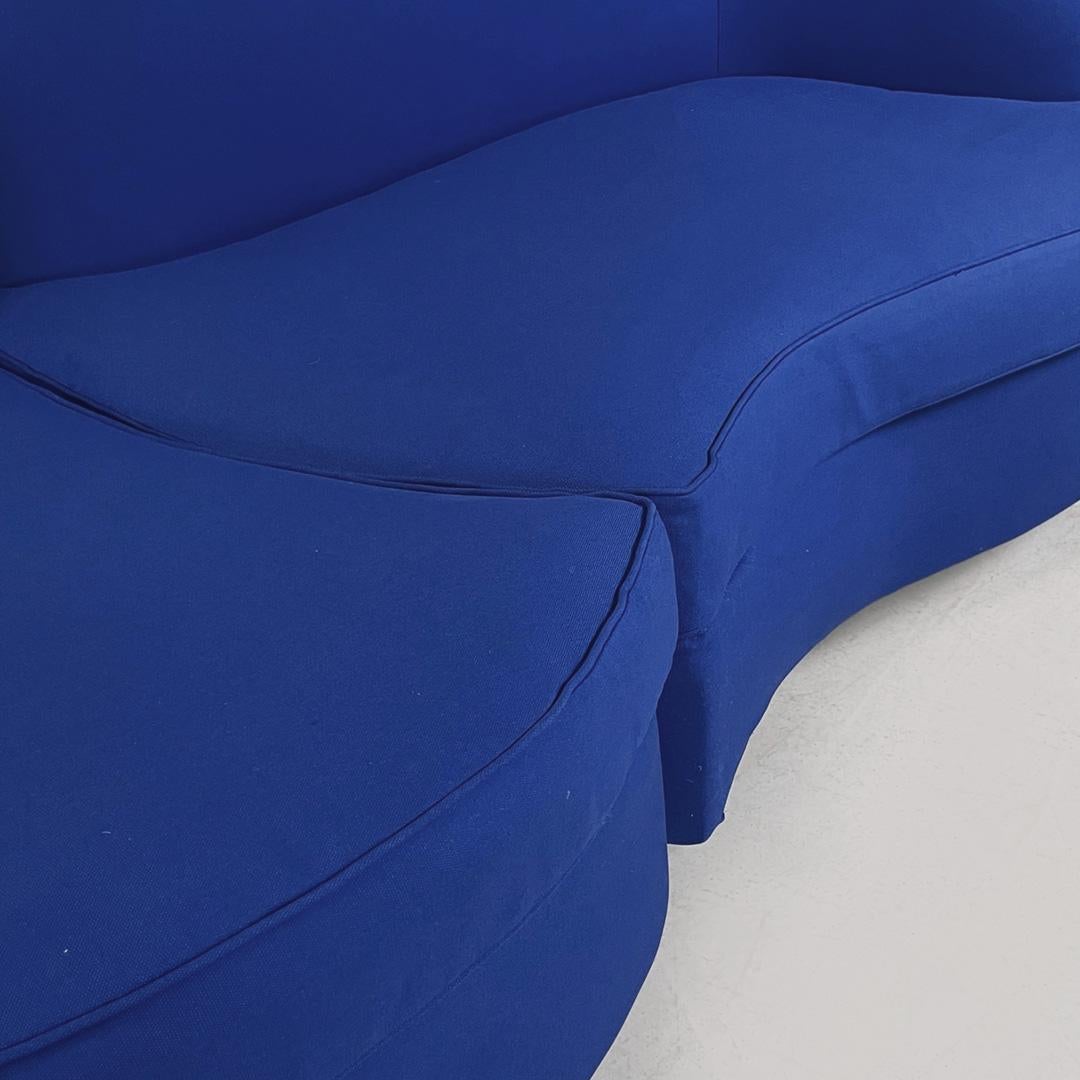 Italian modern modular sofas in electric blue fabric by Maison Gilardino, 1990s For Sale 4
