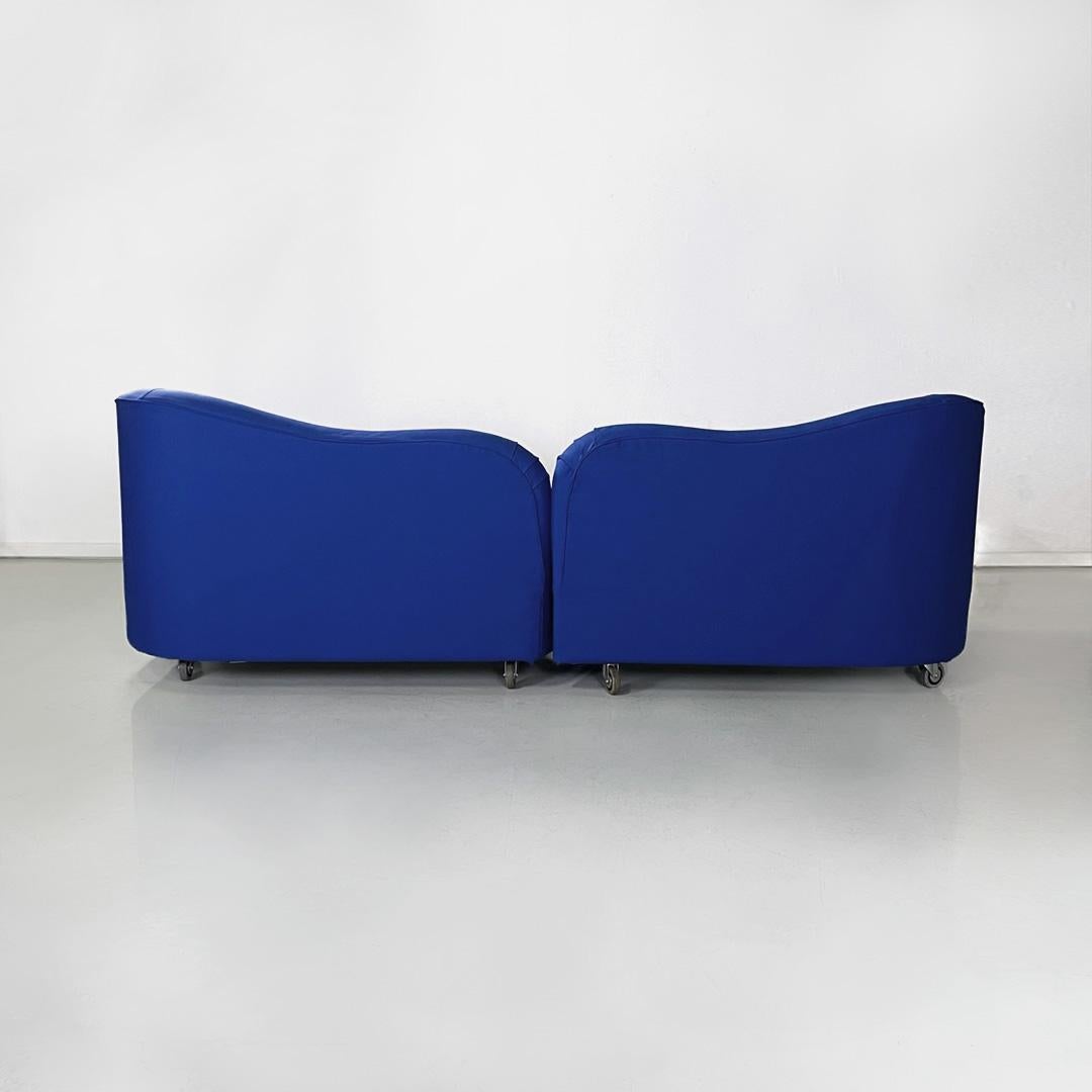 Late 20th Century Italian modern modular sofas in electric blue fabric by Maison Gilardino, 1990s For Sale
