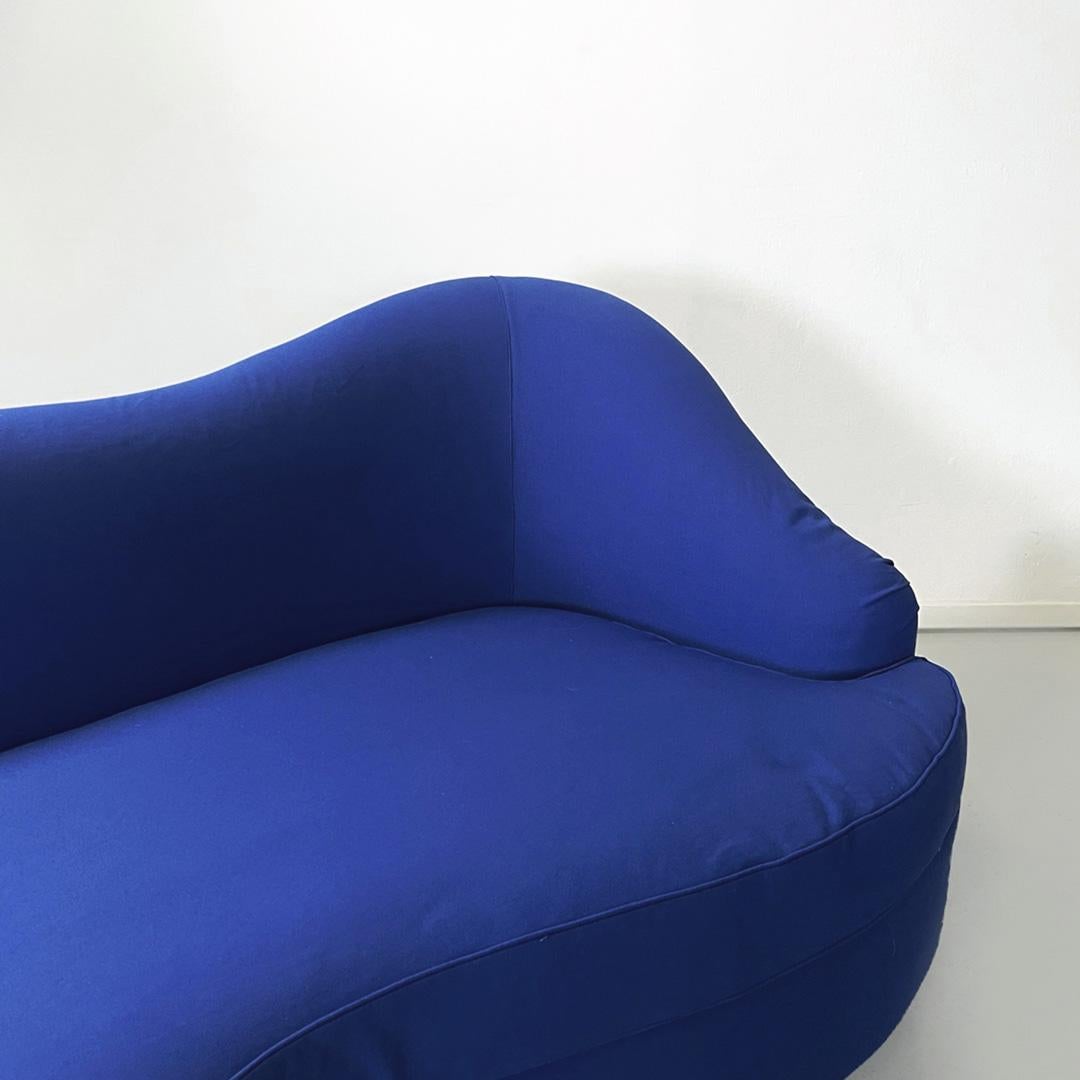 Italian modern modular sofas in electric blue fabric by Maison Gilardino, 1990s For Sale 1