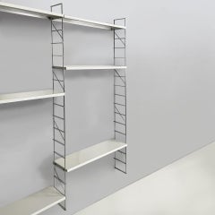 Italienisches modernes modulares Wandregal aus weißem Metall und Stahl, 1980er Jahre