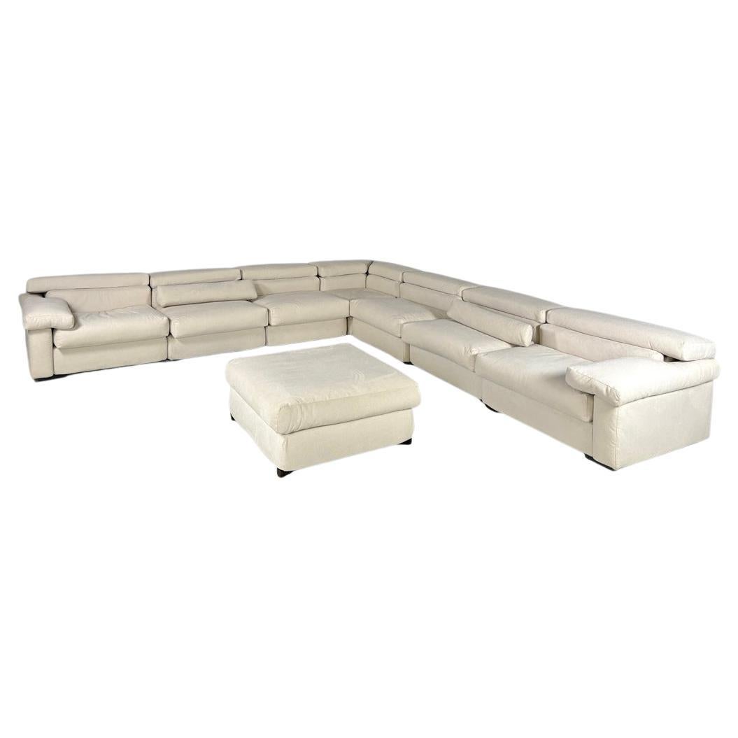 Italian modern modular white sofa Erasmo by Afra and Tobia Scarpa for B&B, 1970s