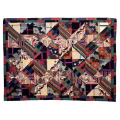 Tapisserie géométrique moderne italienne multicolore en tissu Missoni, années 1980