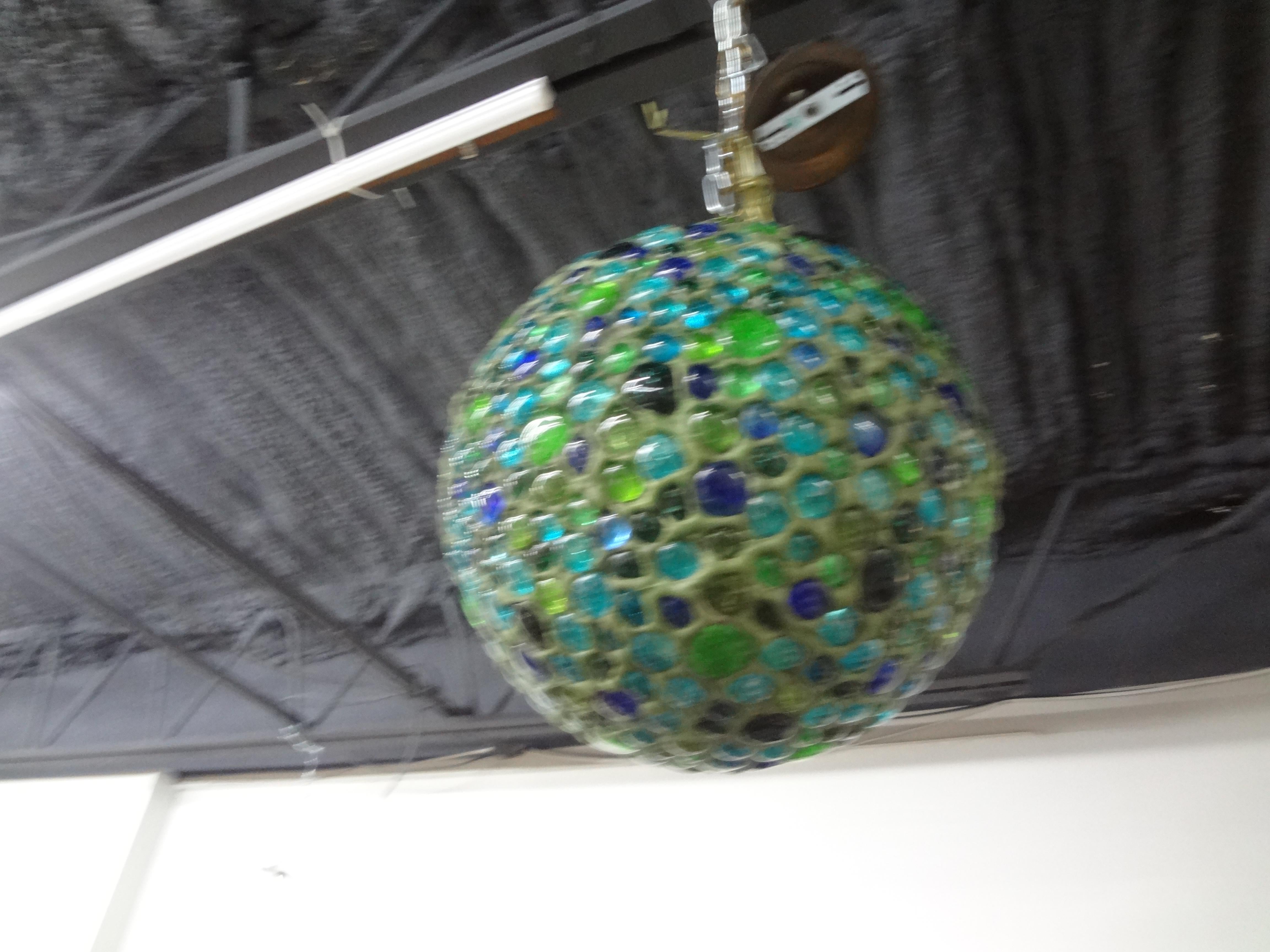 Italian Modern Multicolored Glass Lantern For Sale 5