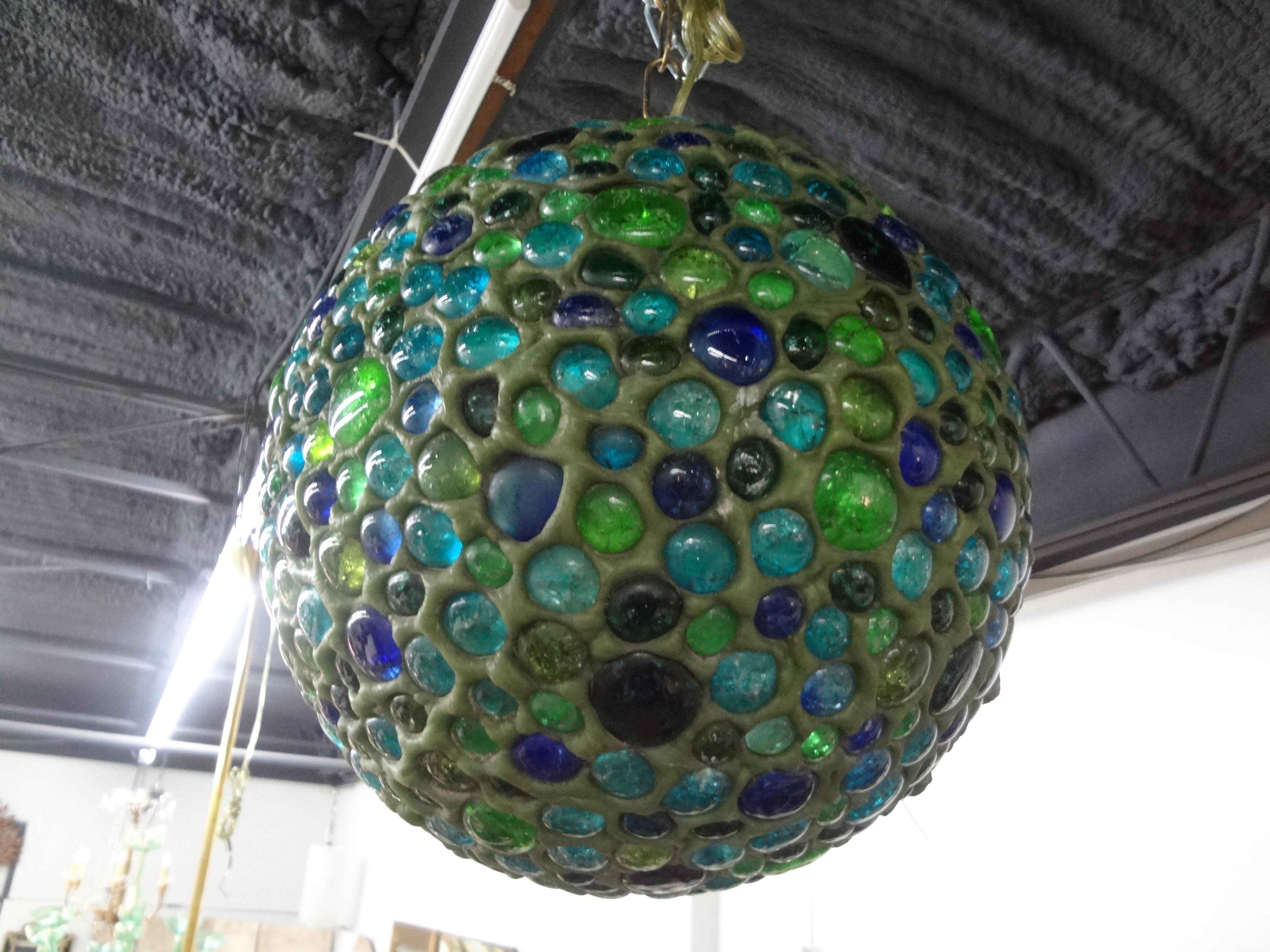 Mid-Century Modern Italian Modern Multicolored Glass Lantern For Sale