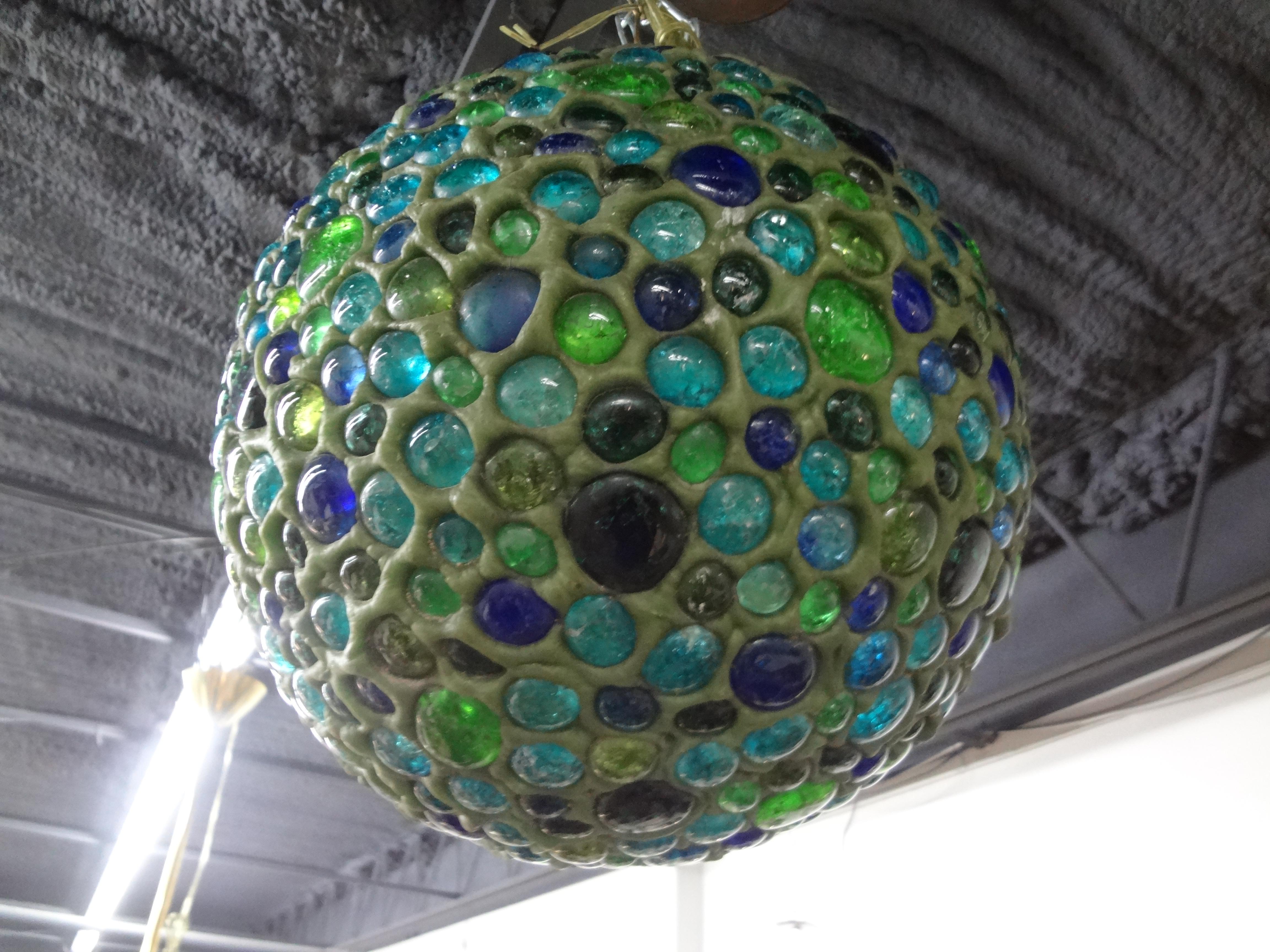 Mid-20th Century Italian Modern Multicolored Glass Lantern For Sale