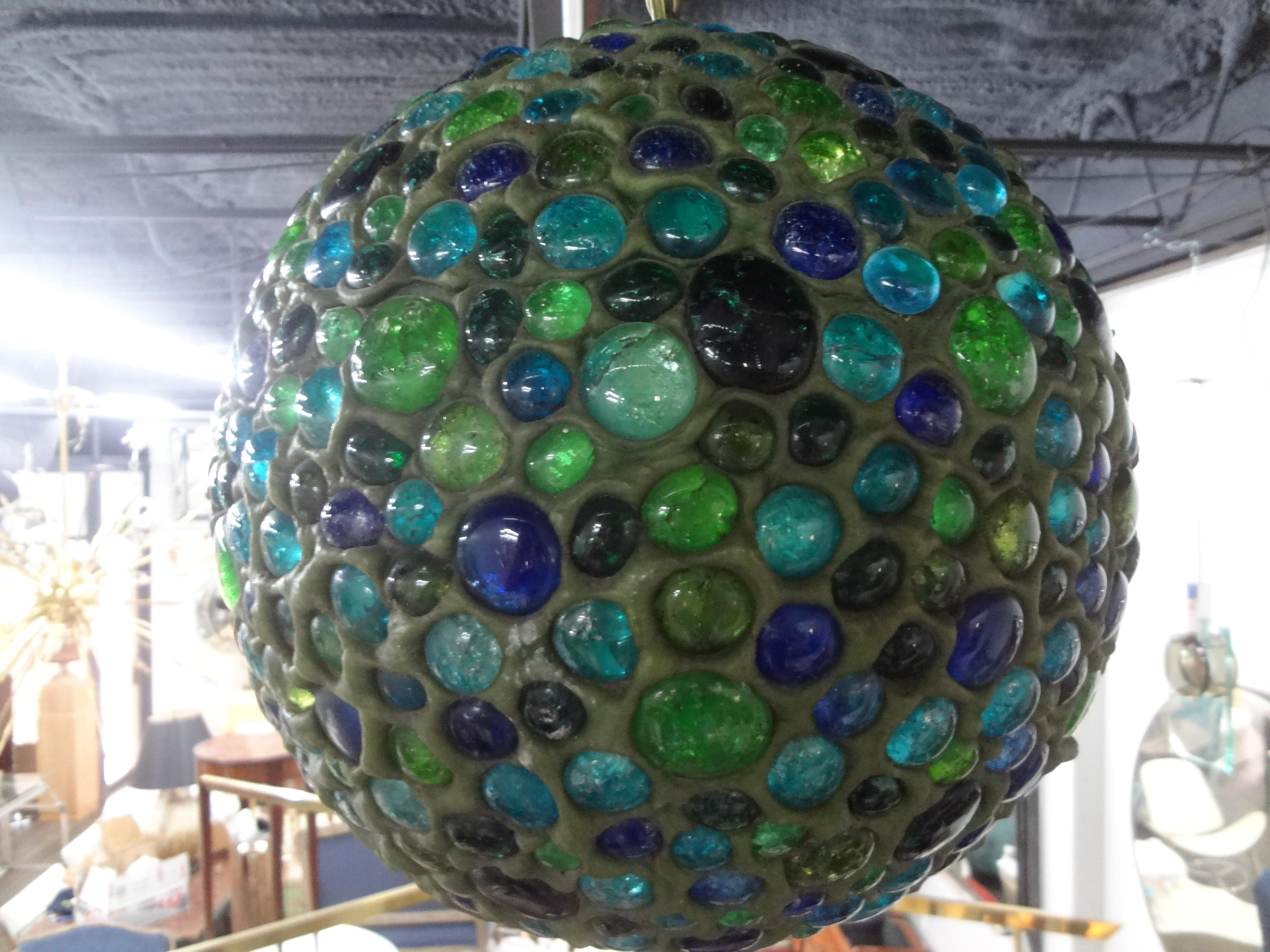 Italian Modern Multicolored Glass Lantern For Sale 2
