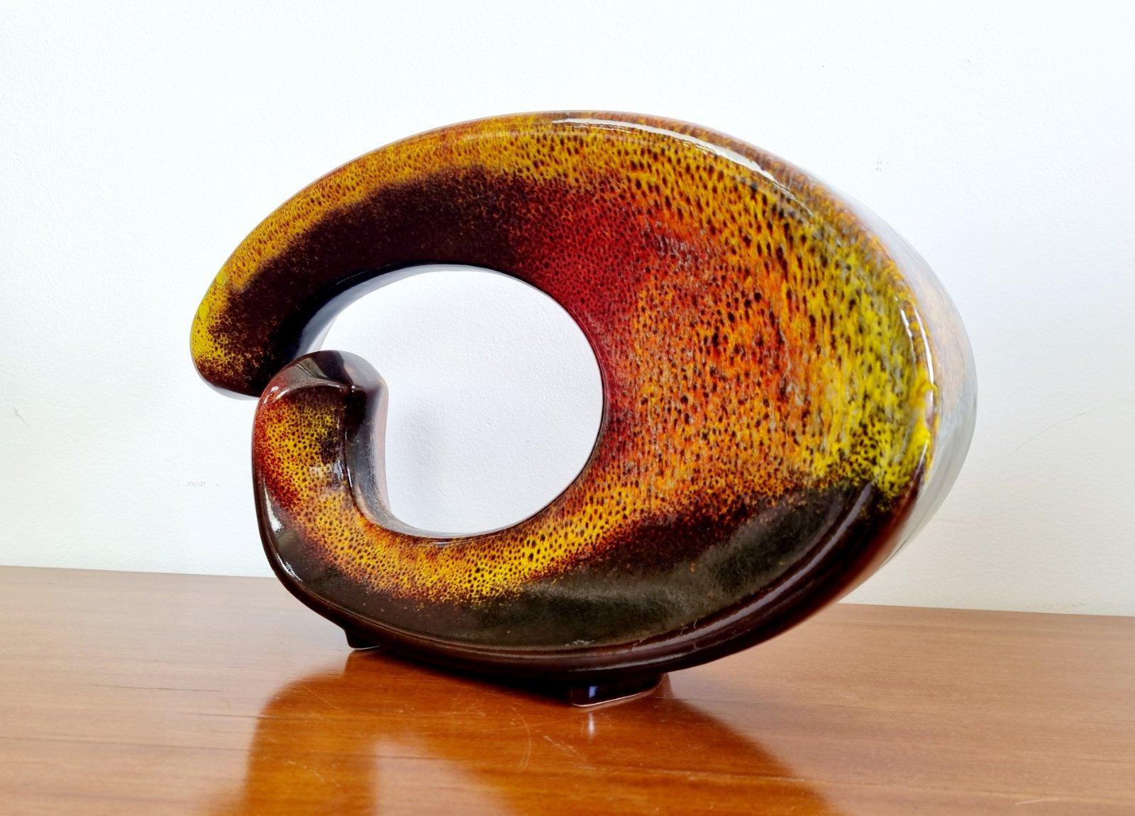 Italian Modern Multicolored Glazed Vase by Roberto Rigon for Beroncello, 70s For Sale 6