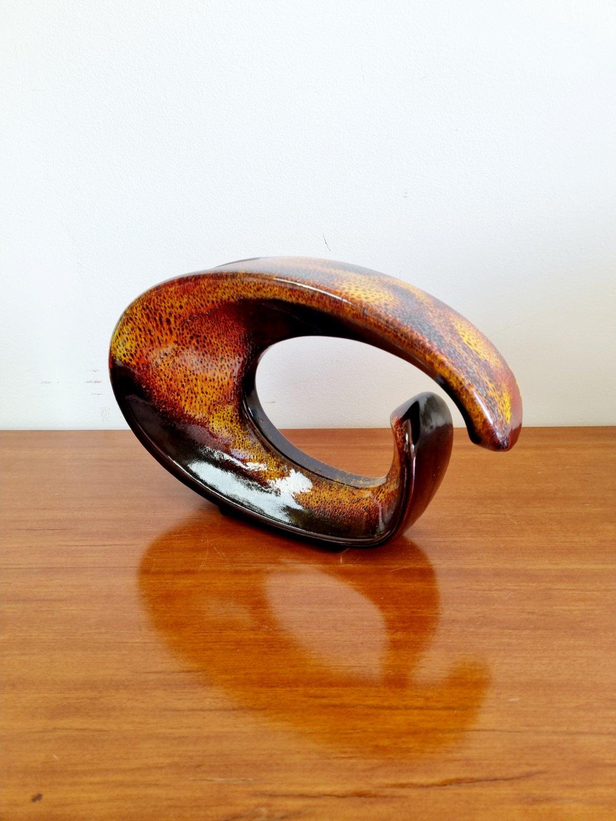 Italian Modern Multicolored Glazed Vase by Roberto Rigon for Beroncello, 70s For Sale 8