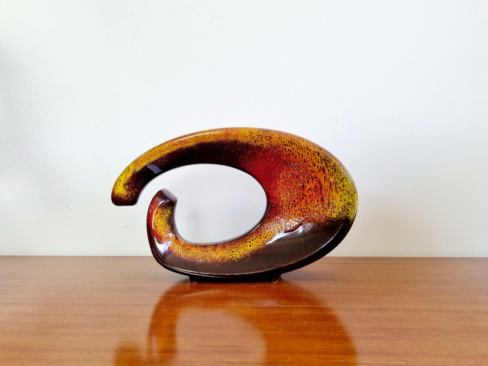 Italian Modern Multicolored Glazed Vase by Roberto Rigon for Beroncello, 70s For Sale 3