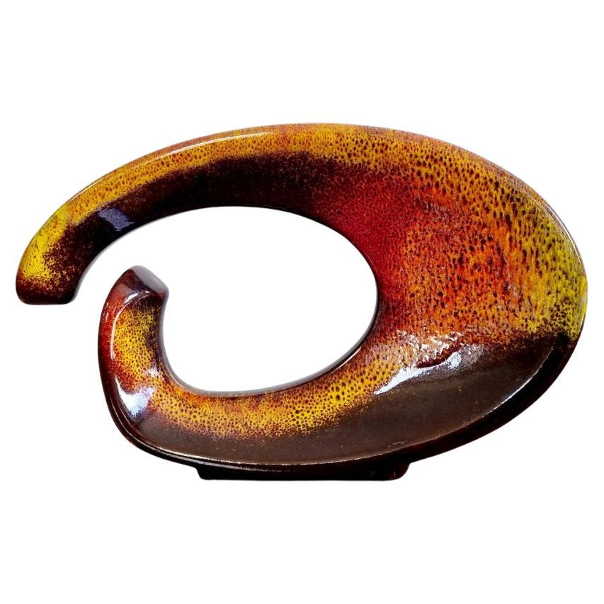 Italian Modern Multicolored Glazed Vase by Roberto Rigon for Beroncello, 70s For Sale