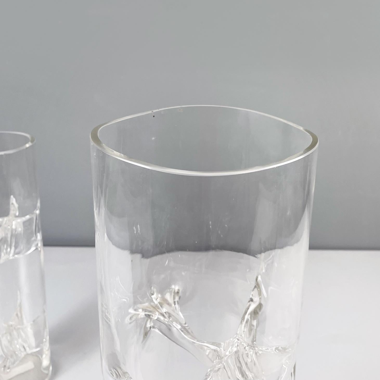 Late 20th Century Italian modern Murano crystal Vases Membrana by Toni Zuccheri for VeArt, 1970s For Sale