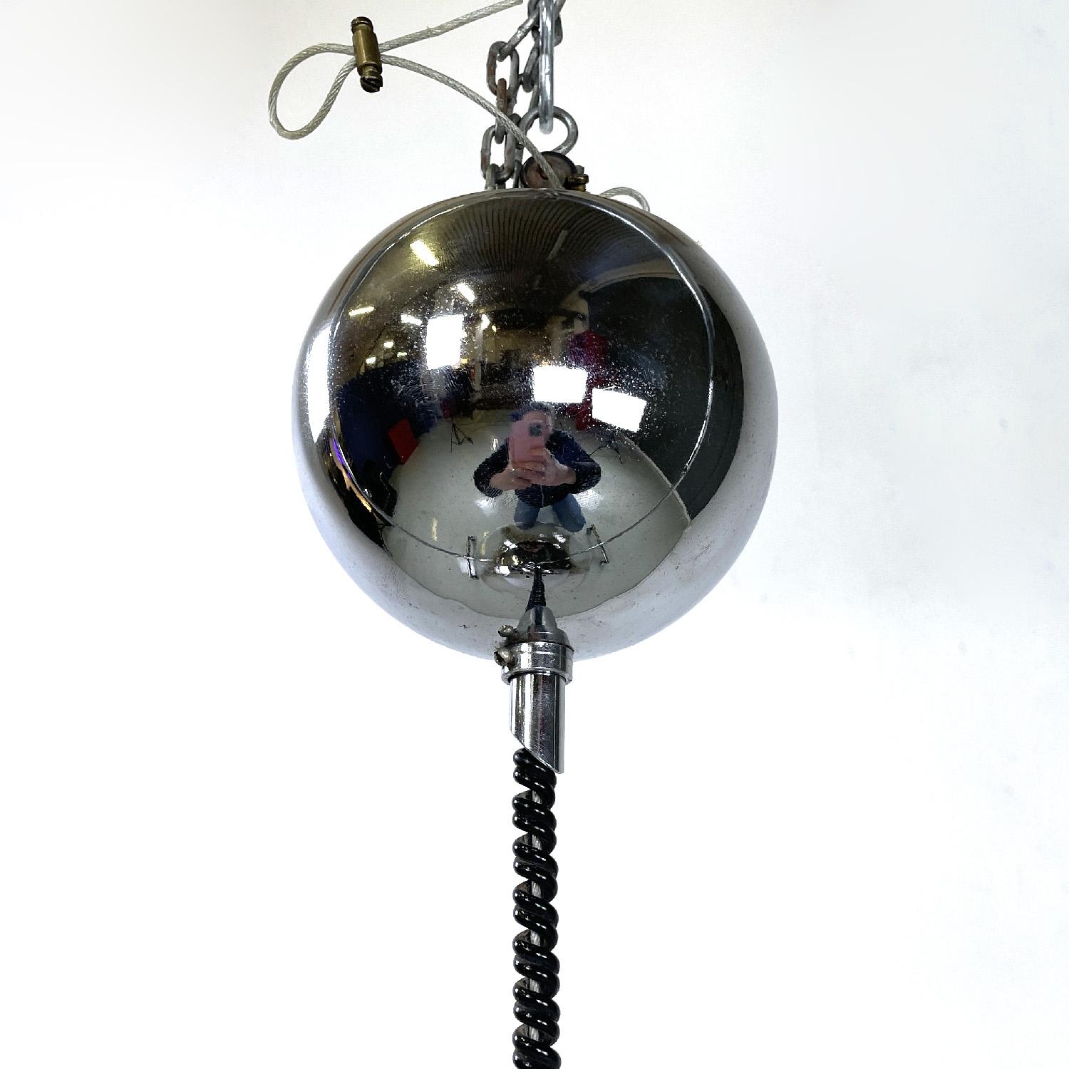 Italian modern Murano glass and chromed steel chandelier by La Murrina, 1970s In Good Condition For Sale In MIlano, IT