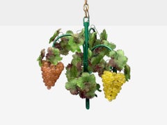 Italian Modern, Murano Glass, Art Glass, Grape Bunch Pendant Light, Italy, 1950s