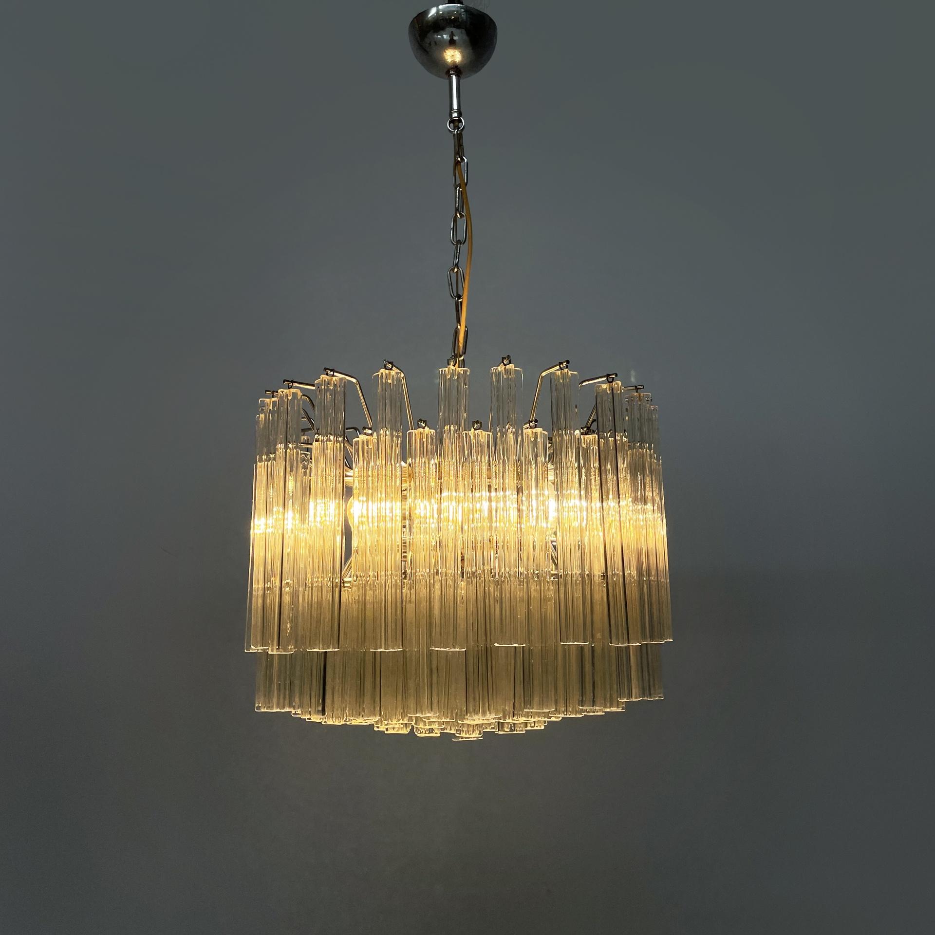Moderno Italian modern Murano glass chandelier by Murano Due, 1970s in vendita