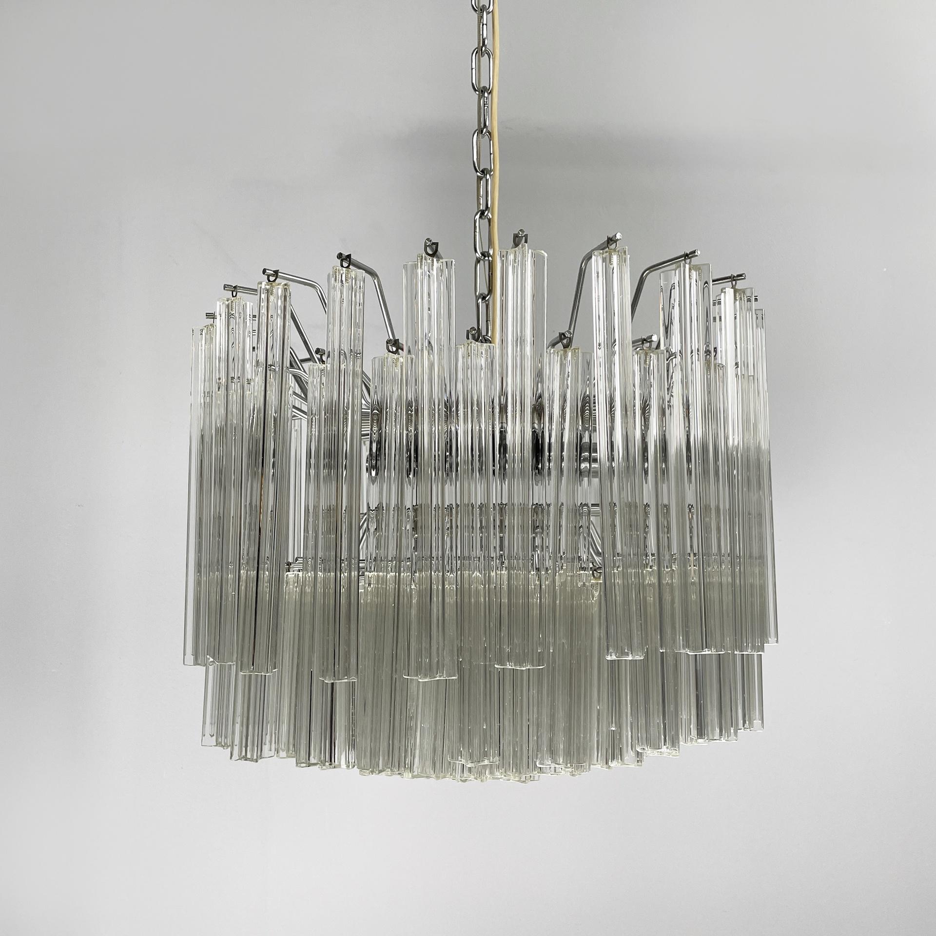 Fine XX secolo Lampadario moderno italiano in vetro di Murano Due, anni '70 in vendita