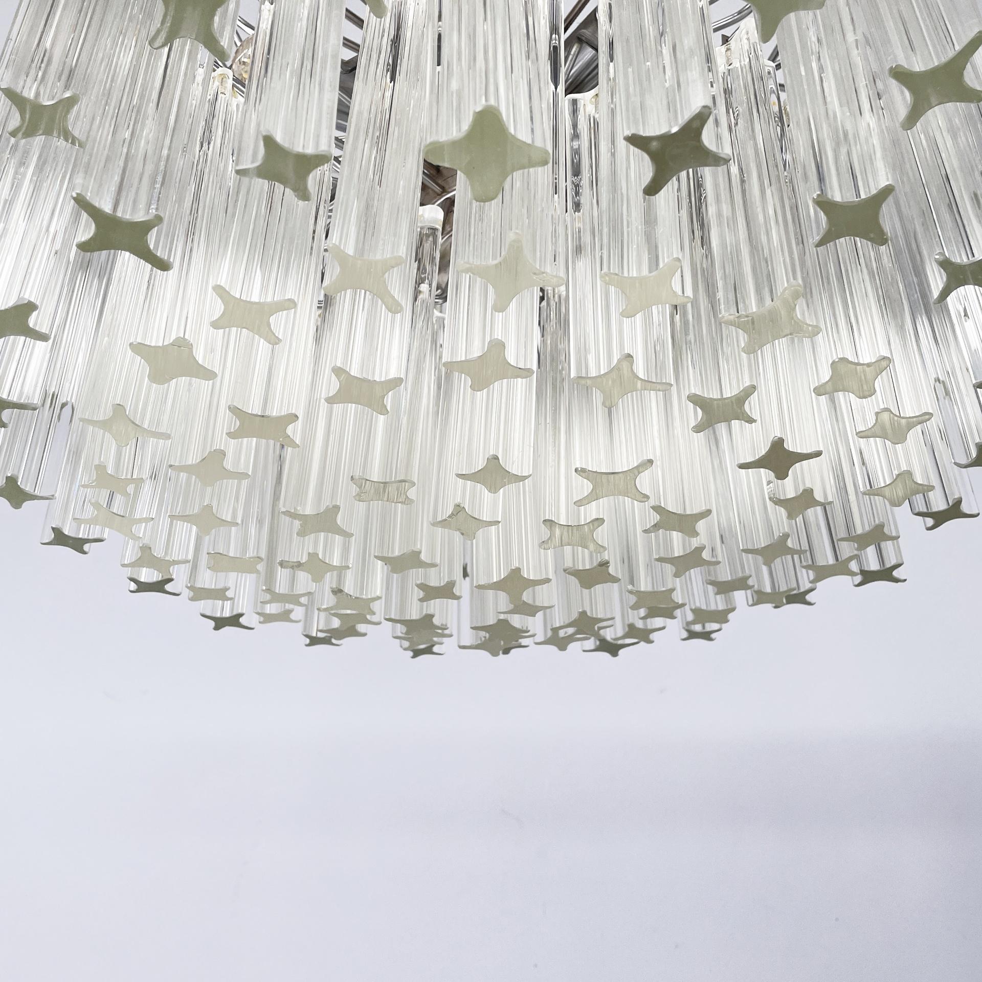 Italian modern Murano glass chandelier by Murano Due, 1970s in vendita 1