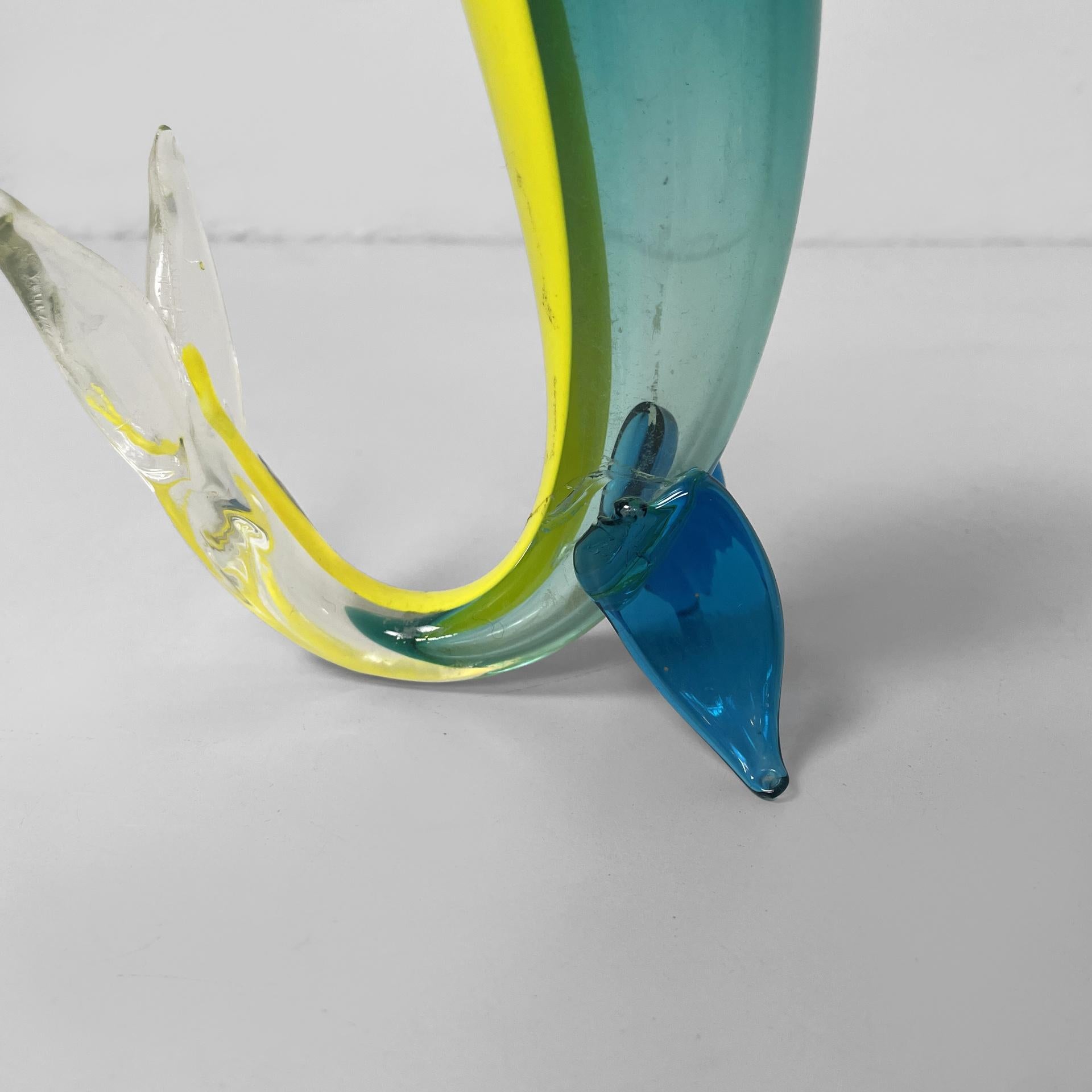 Italian modern Murano glass fish sculpture by Fulvio Bianconi for Venini, 1990s For Sale 4