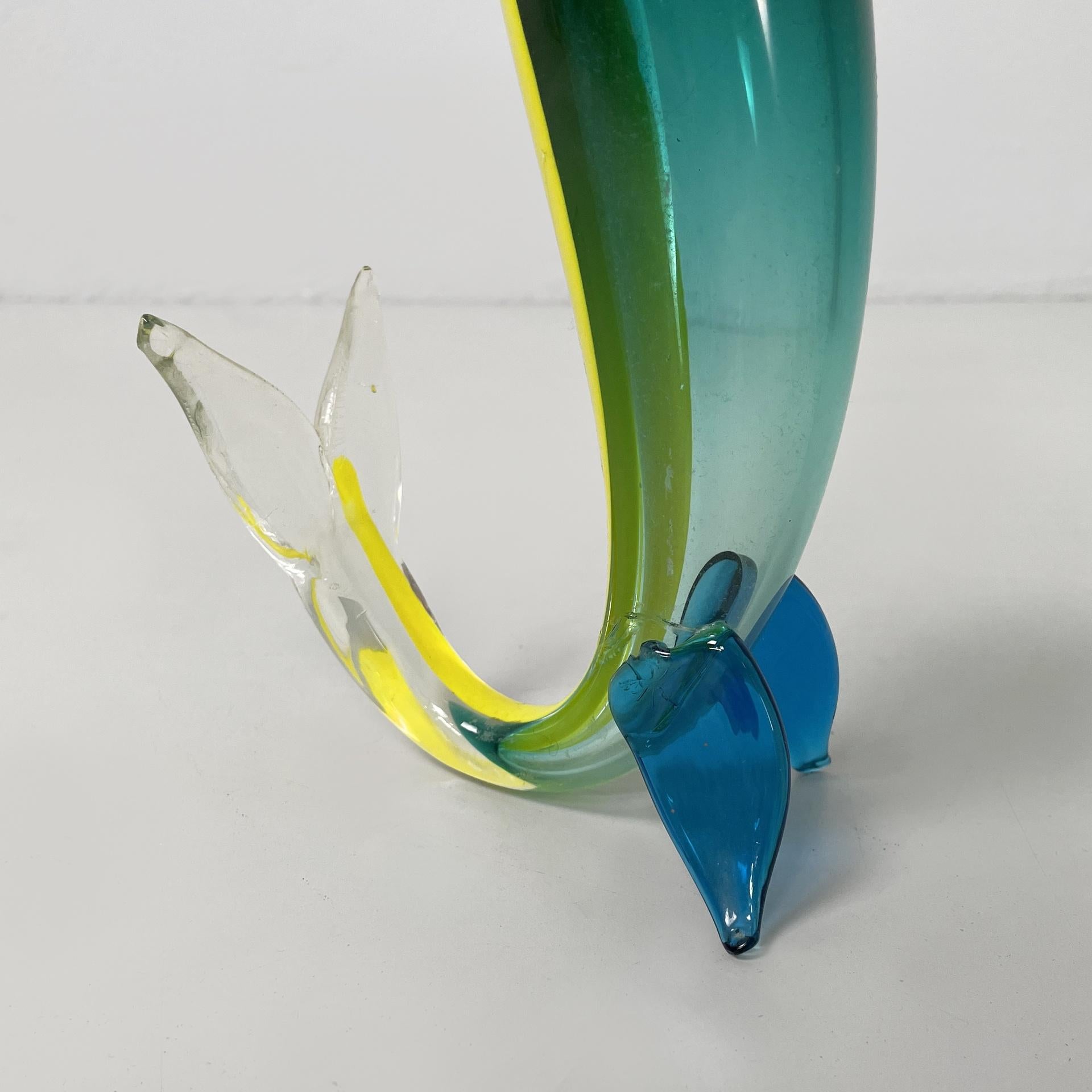 Italian modern Murano glass fish sculpture by Fulvio Bianconi for Venini, 1990s For Sale 5