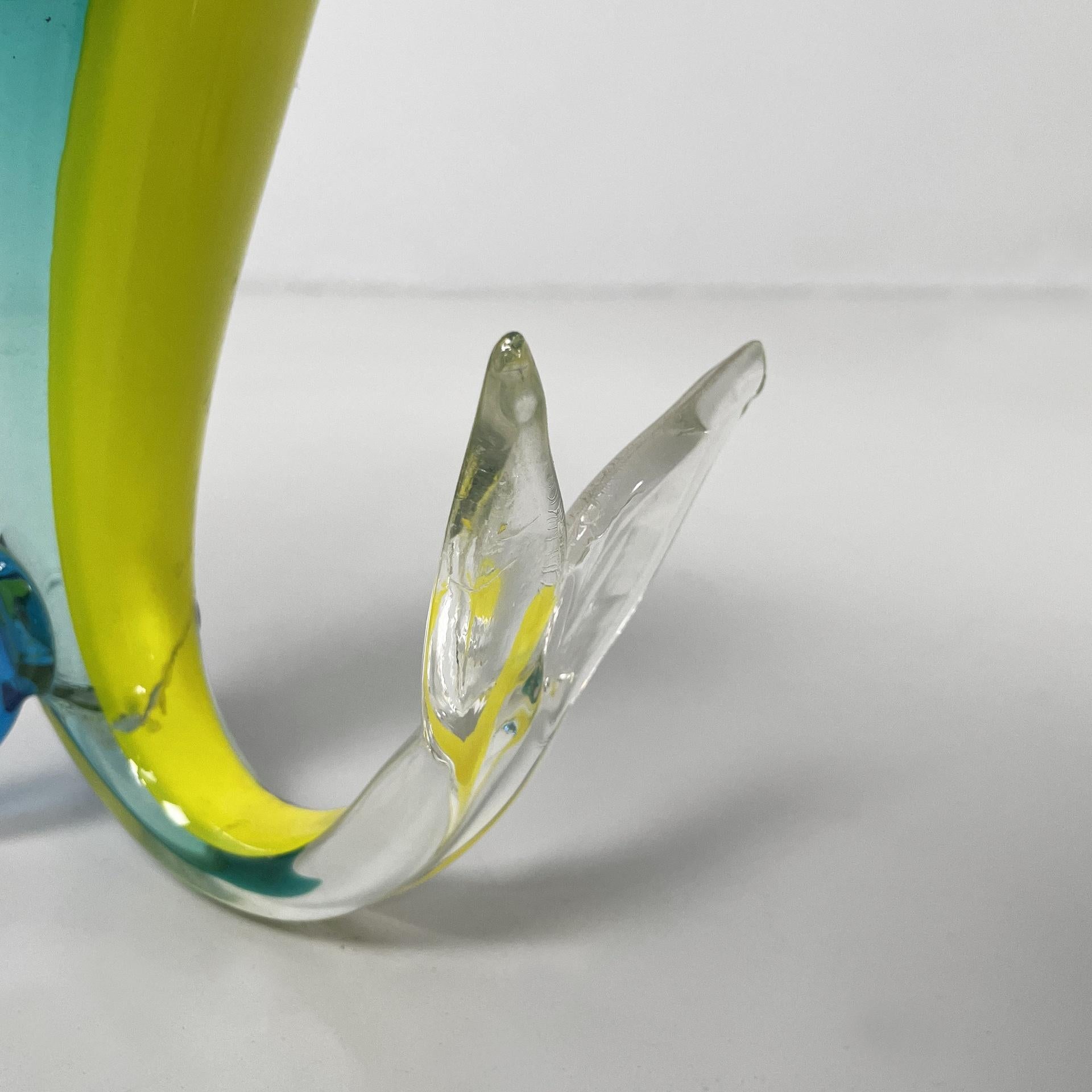 Italian modern Murano glass fish sculpture by Fulvio Bianconi for Venini, 1990s For Sale 6
